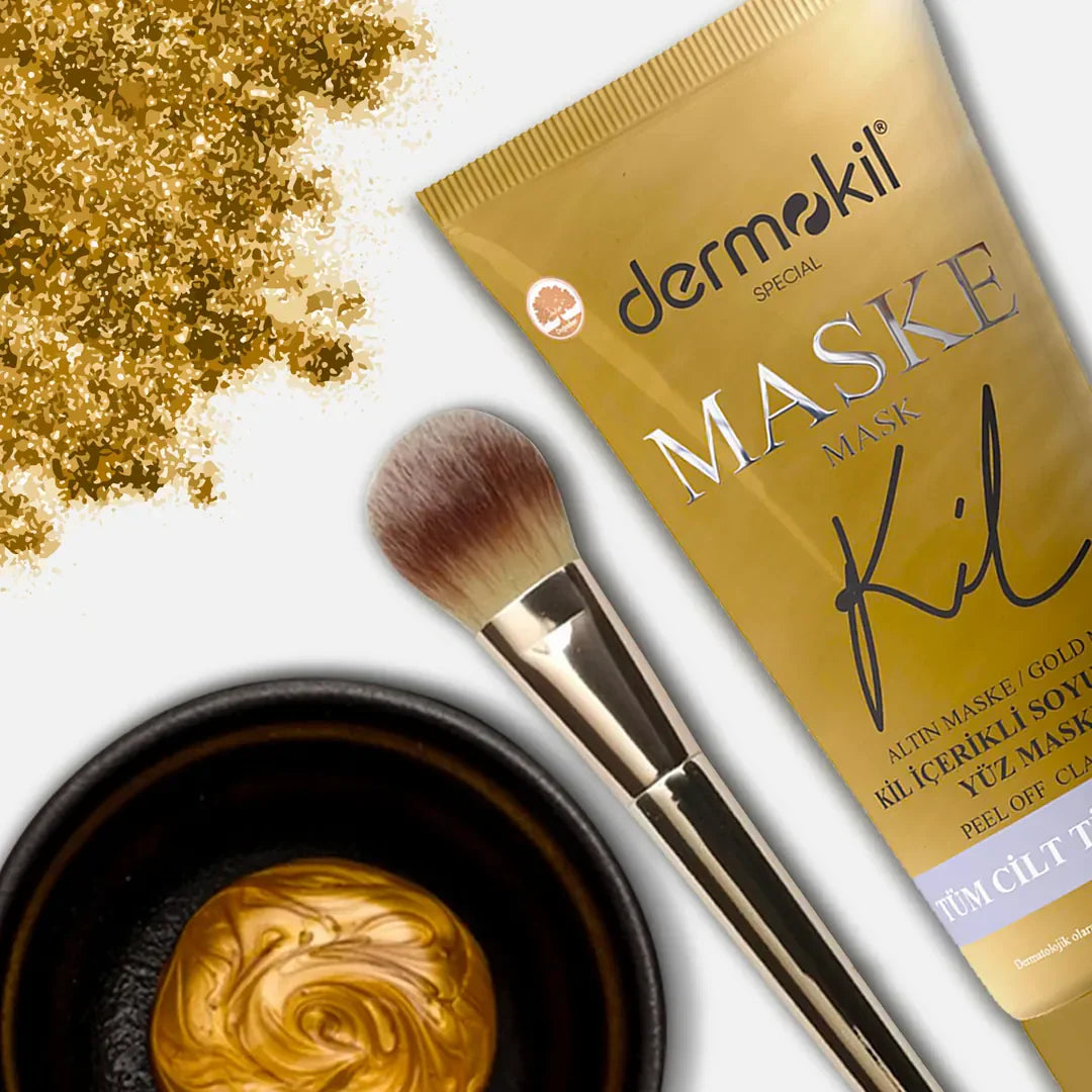 Gold maske rehberi — soyulabilir altın kil maske ile canlandırıcı ve arındırıcı yüz bakımı Dermokil