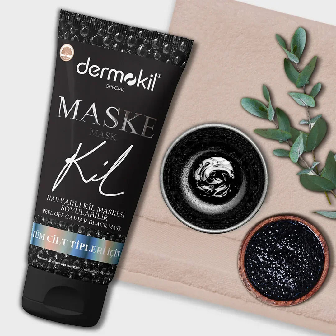 Siyah maske rehberi — aktif karbon ve kil bazlı soyulabilir siyah kil maske ve havyar özlü soyulabilir maske Dermokil