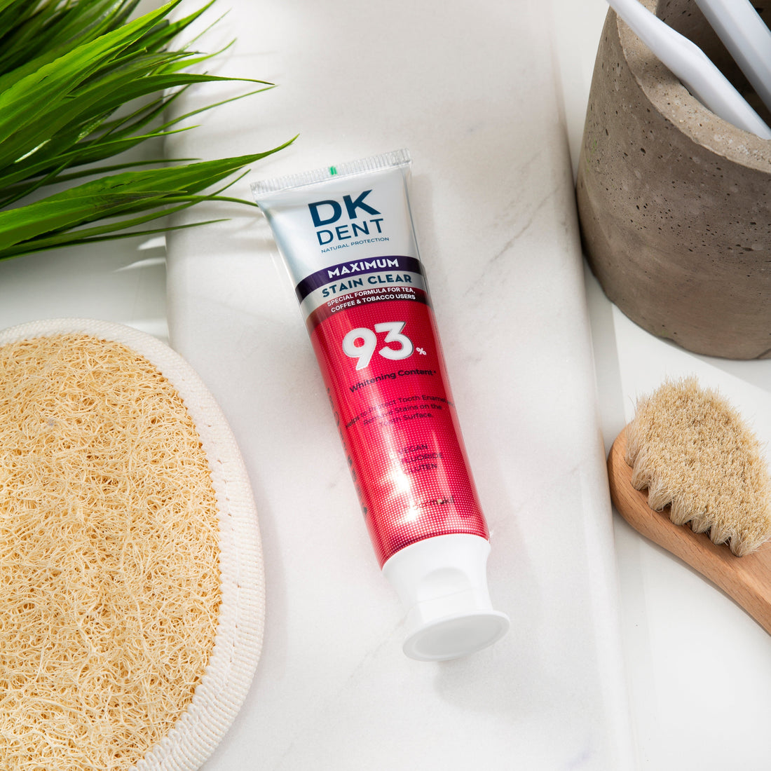 Leke giderici diş macunu rehberi — DKDENT %93 beyazlatıcı maksimum leke giderici kil bazlı florürsüz diş macunu Dermokil