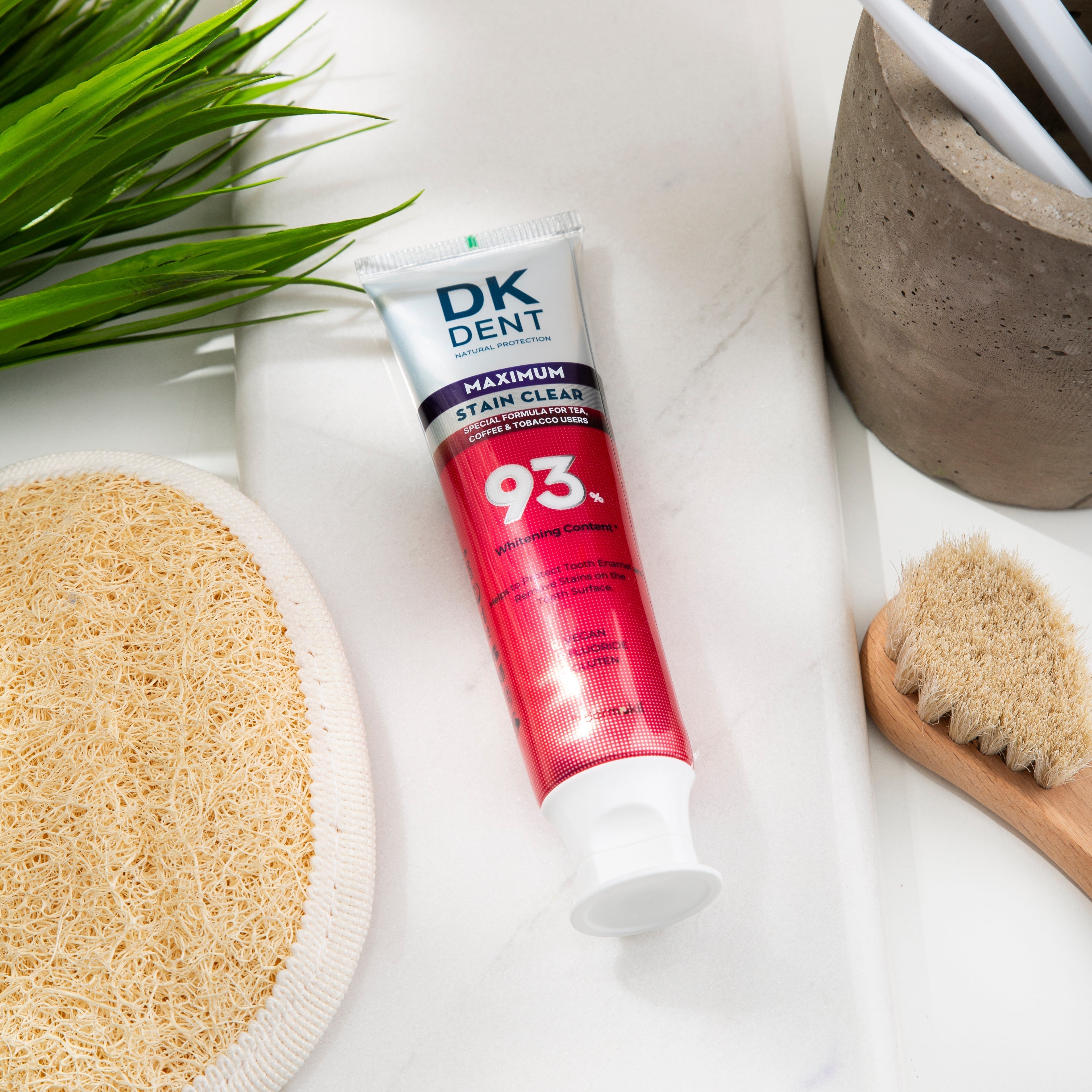 Leke giderici diş macunu rehberi — DKDENT %93 beyazlatıcı maksimum leke giderici kil bazlı florürsüz diş macunu Dermokil