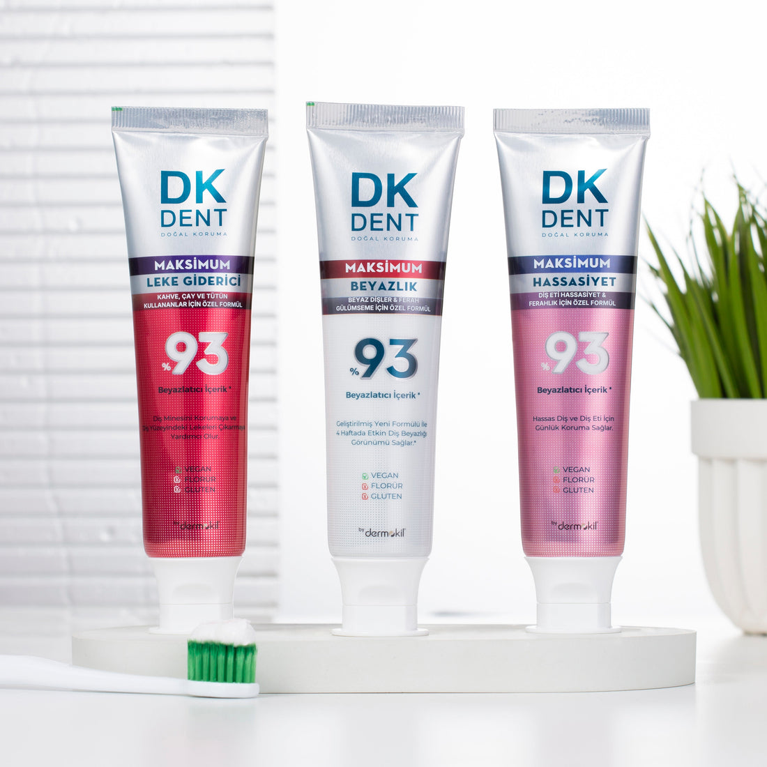 Florürsüz ve glutensiz diş macunu rehberi — kil bazlı SLS'siz DKDENT doğal diş macunu koleksiyonu Dermokil