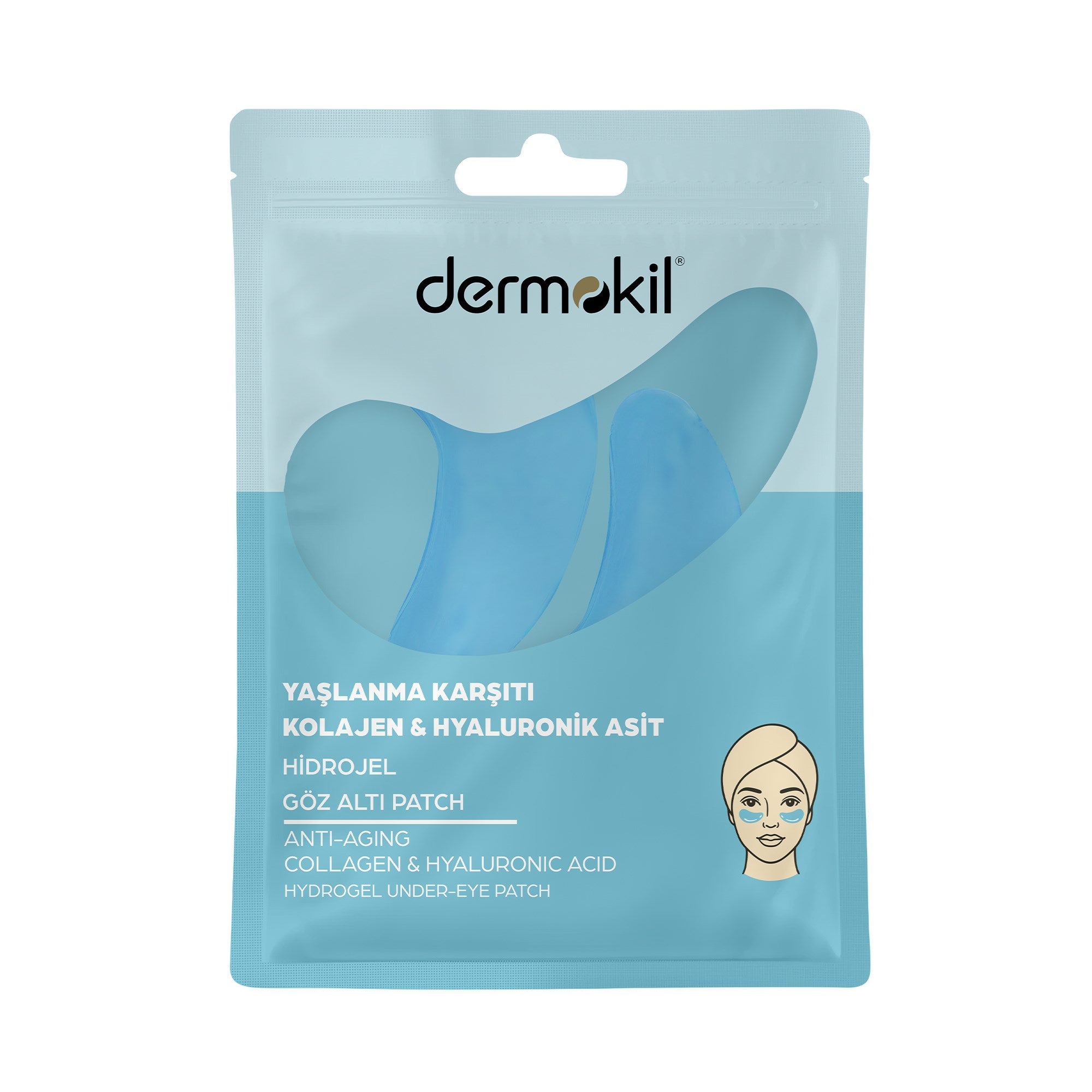 Dermokil Yaşlanma Karşıtı Kolajen & Hyaluronik Asit Hidrojel Patch Göz Altı Maskesi