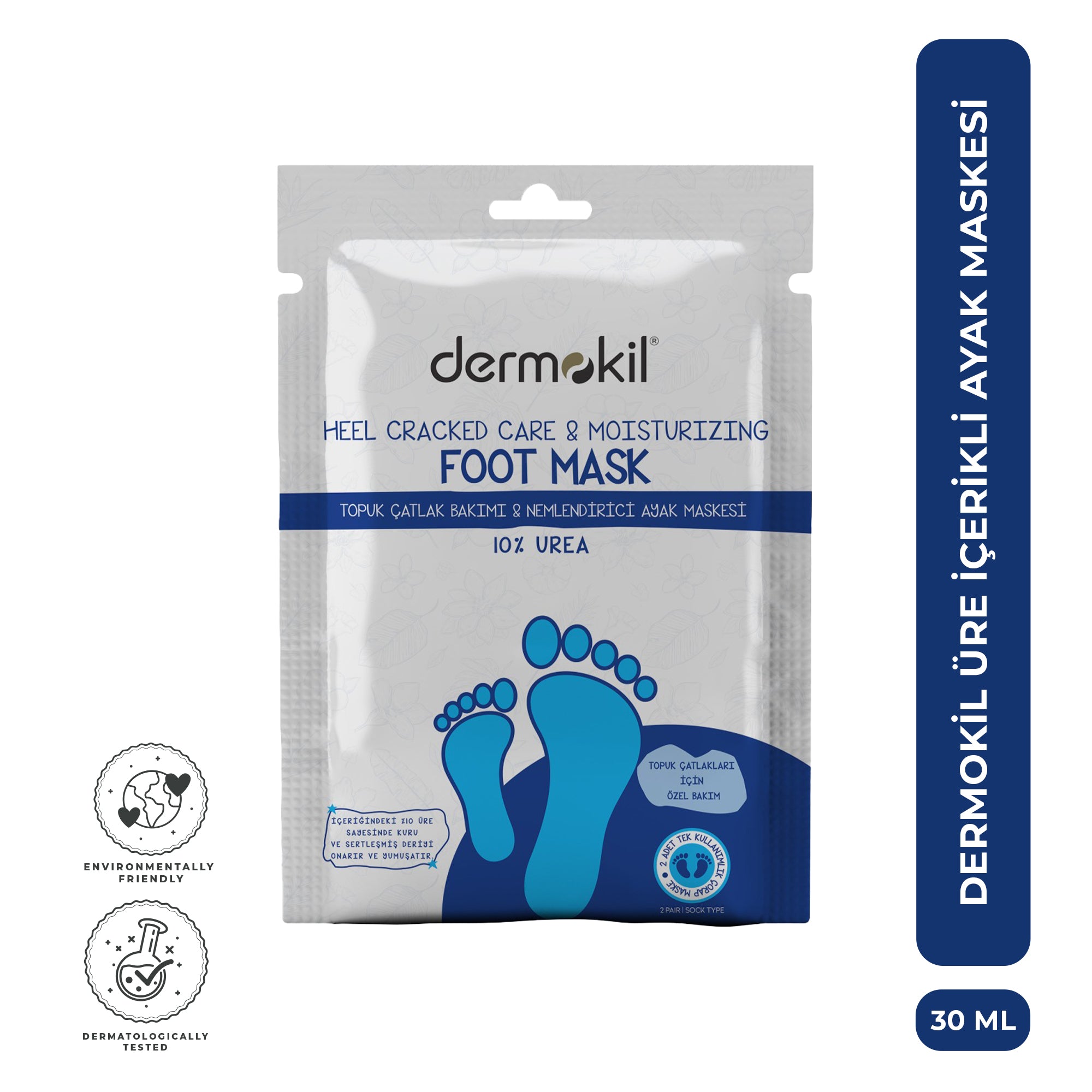 Topuk Çatlak Bakımı Nemlendirici %10 Üre İçerikli Ayak Maskesi 30 ml - Dermokil