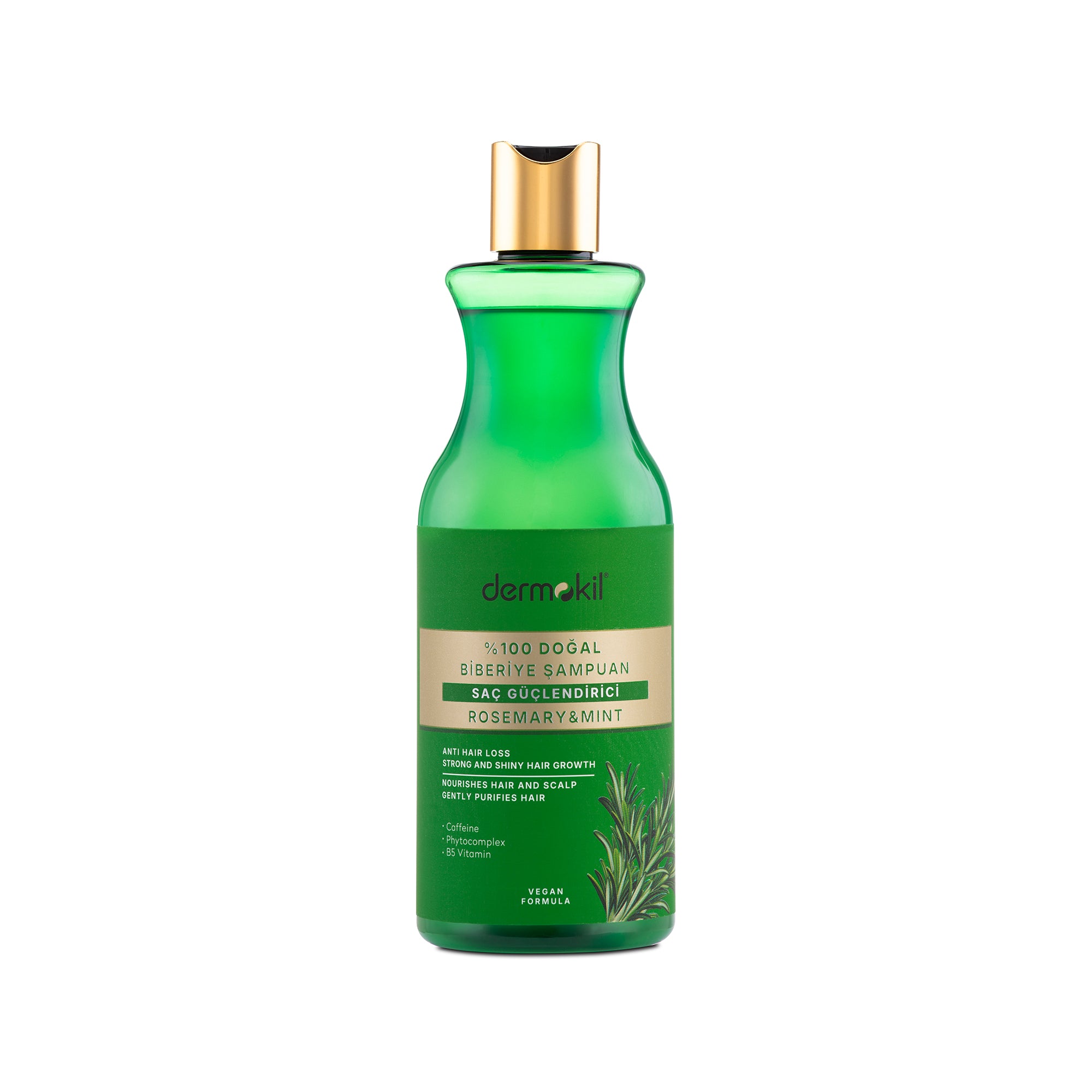 Saç Güçlendirici %100 Doğal Biberiye ve Nane Şampuan 400 ml - Dermokil