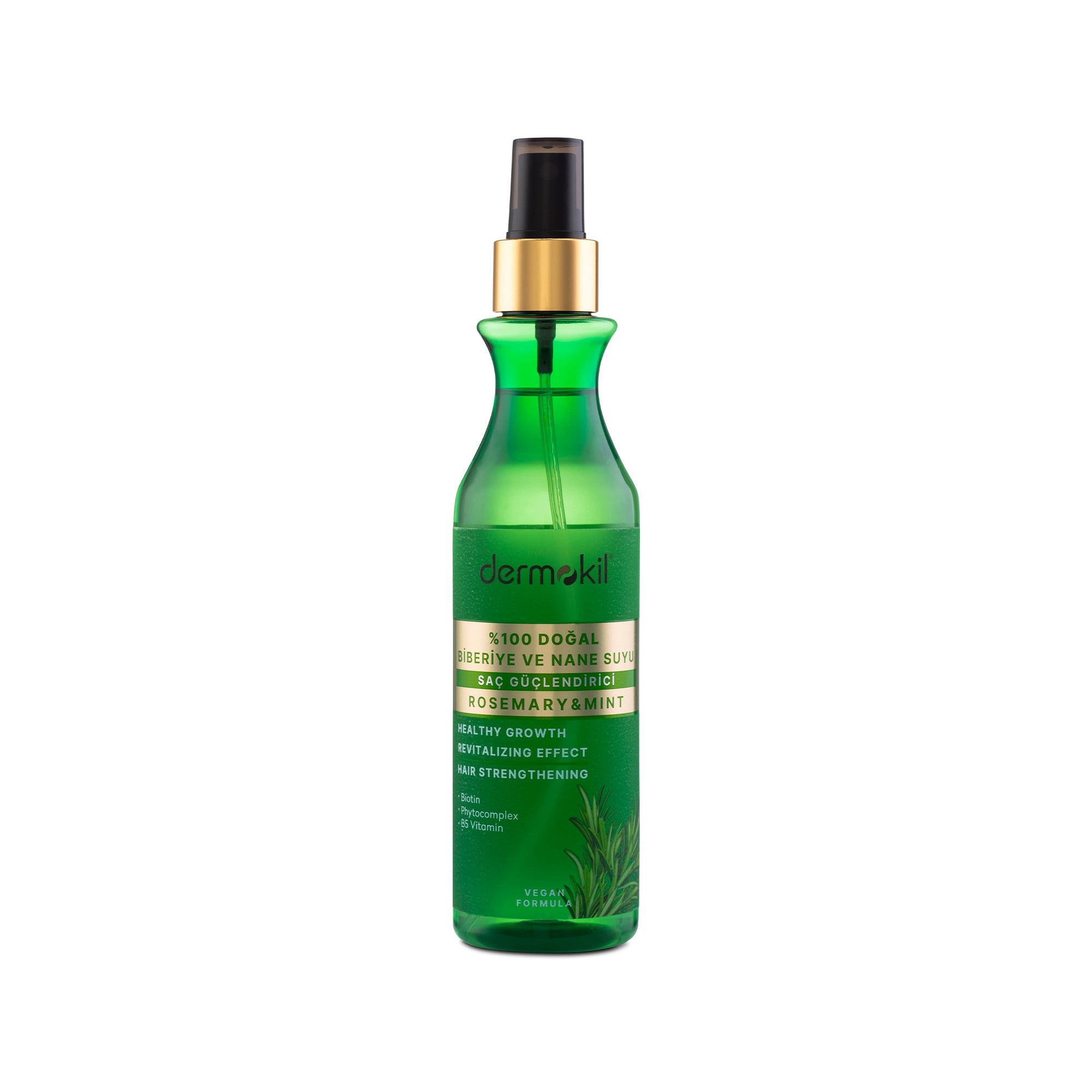 Saç Güçlendirici %100 Doğal Biberiye ve Nane Suyu 250 ml - Dermokil