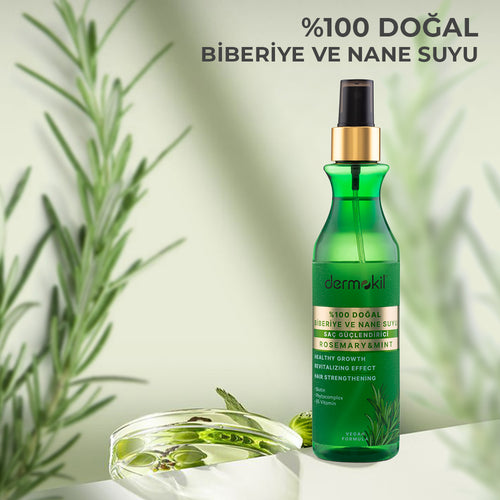 Saç Güçlendirici %100 Doğal Biberiye ve Nane Suyu 250 ml - Dermokil