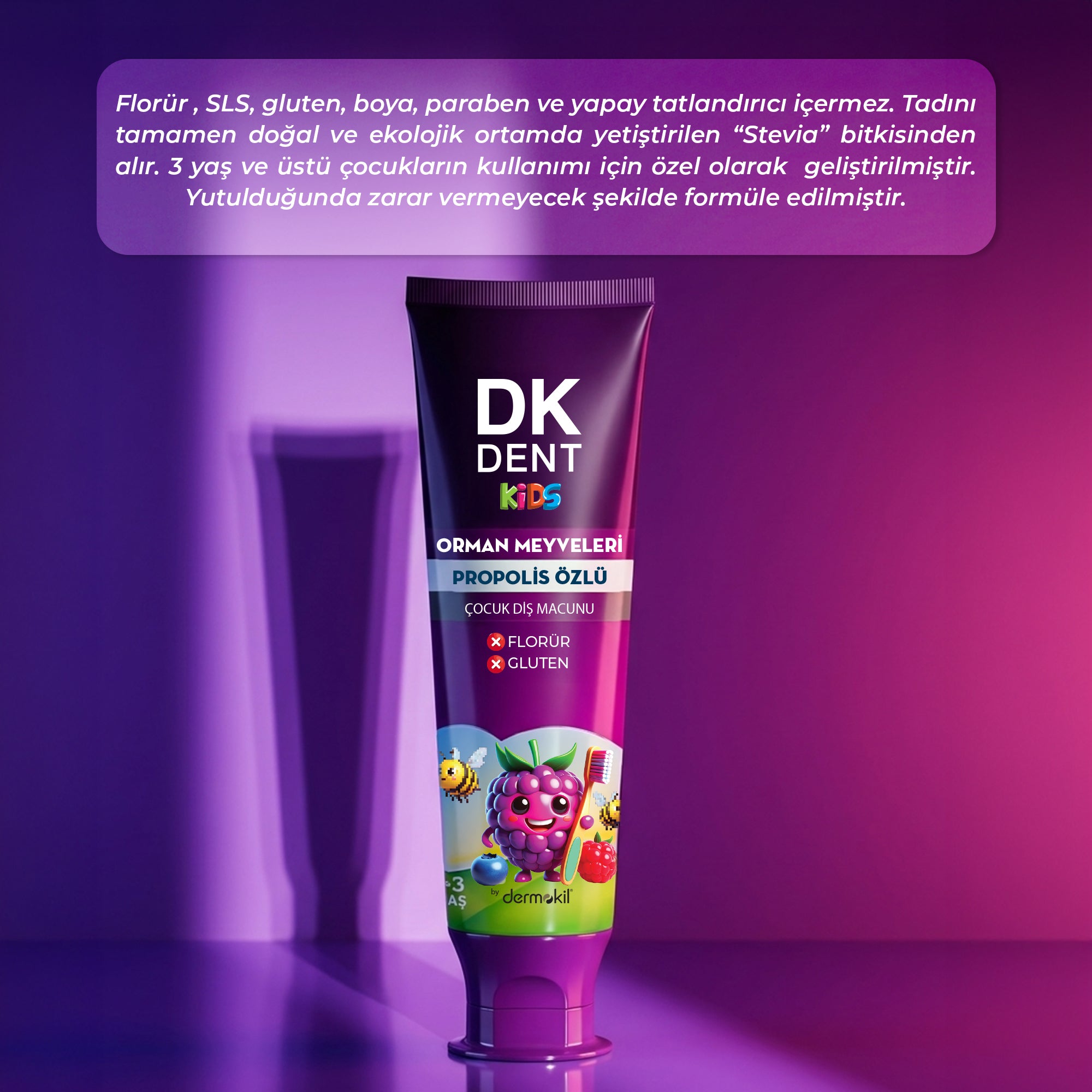 Orman Meyveleri Özlü Florürsüz Çocuk Diş Macunu 50 ml