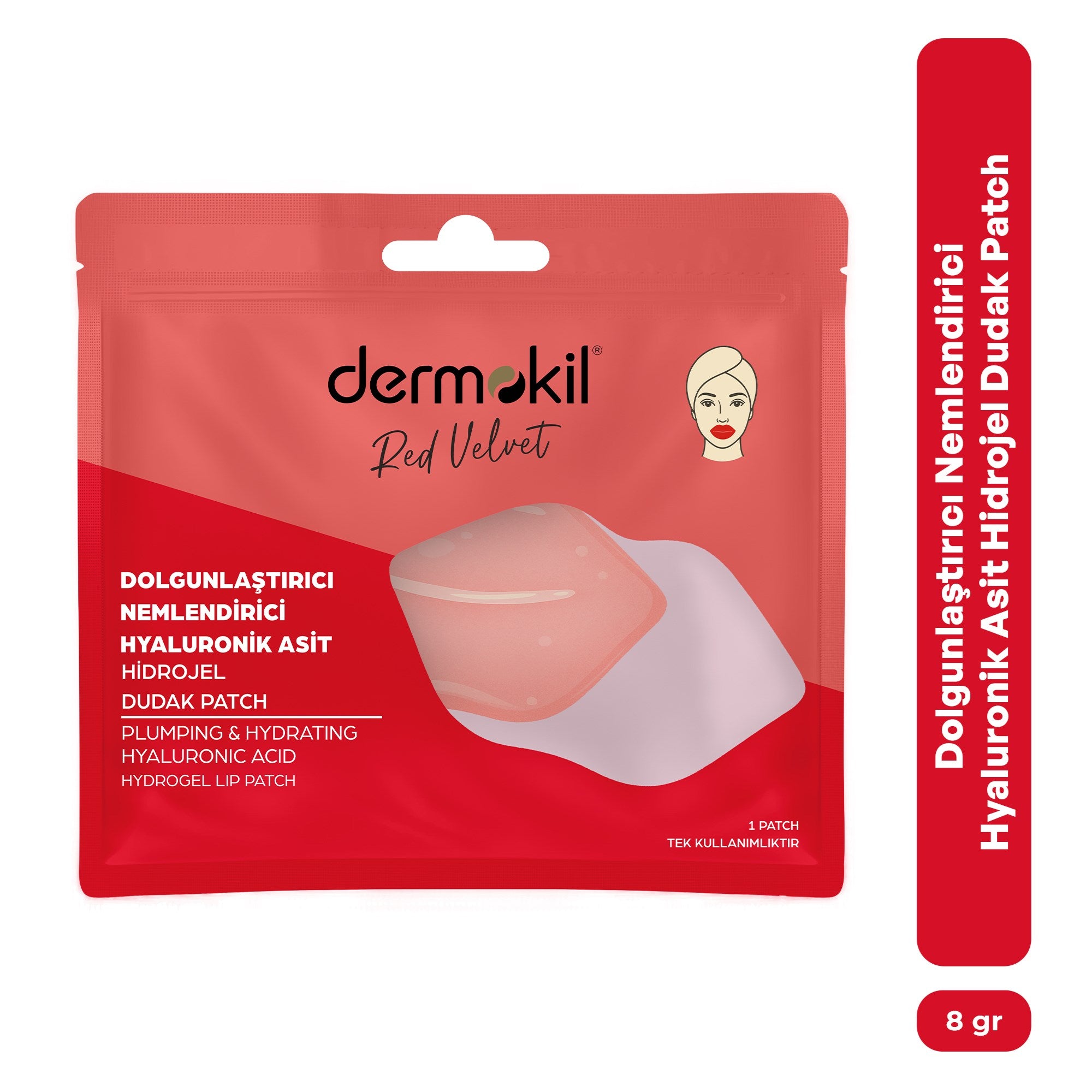 Dermokil Dolgunlaştırıcı Nemlendirici Hyaluronik Asit Hidrojel Patch Dudak Maskesi
