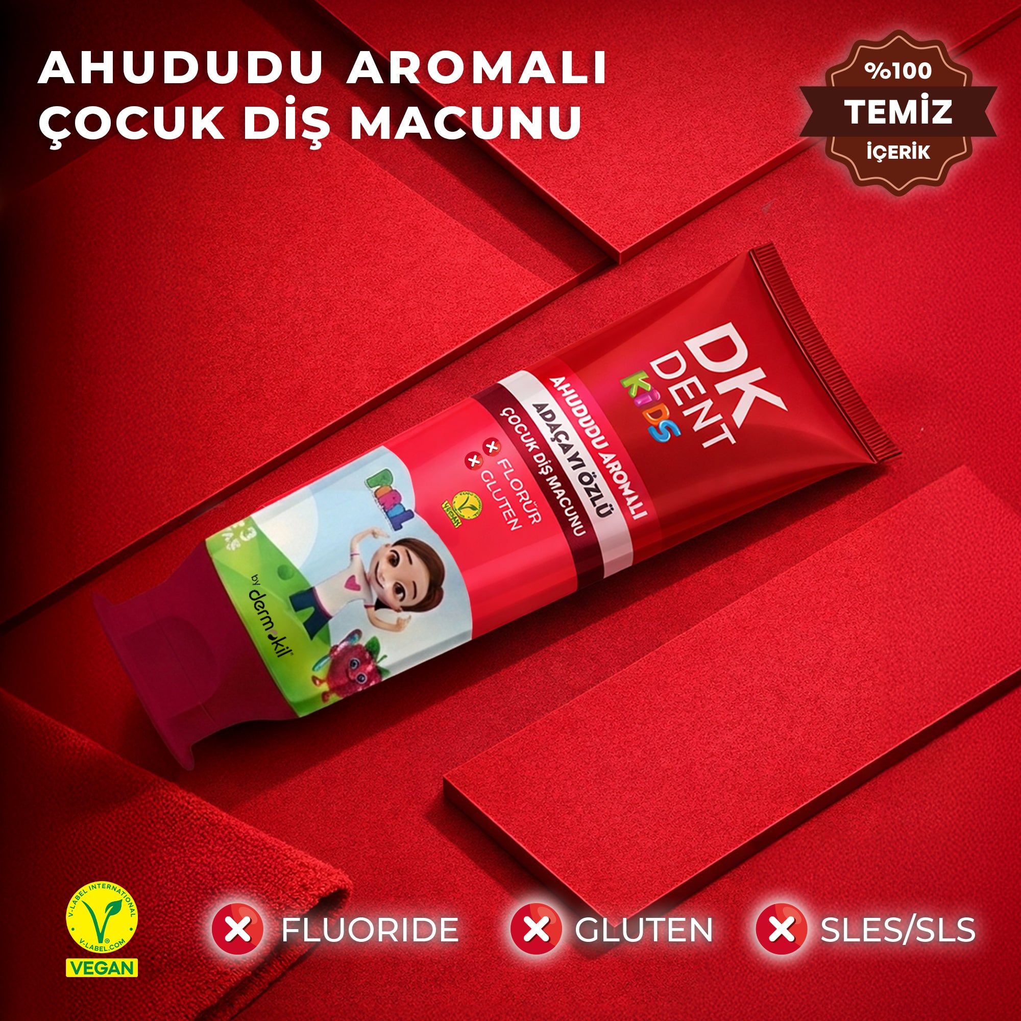 Pırıl Ahududu Aromalı Florürsüz Çocuk Diş Macunu 50 ml