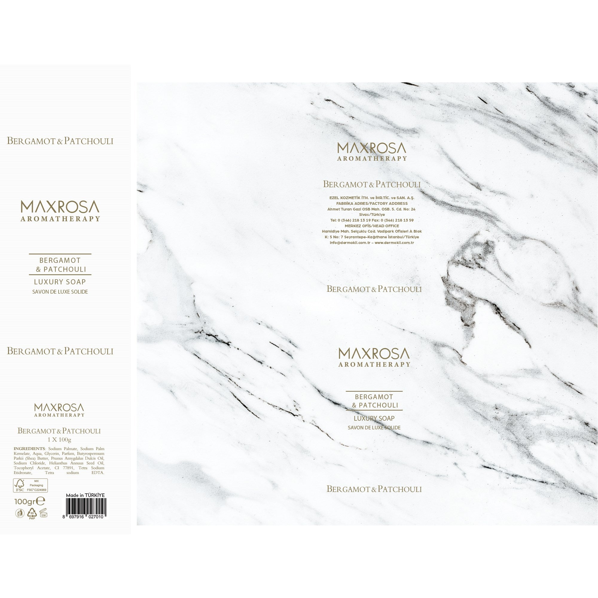 Maxrosa Aromatherapy Bergamot & Patchouli Katı Sabun 100 g