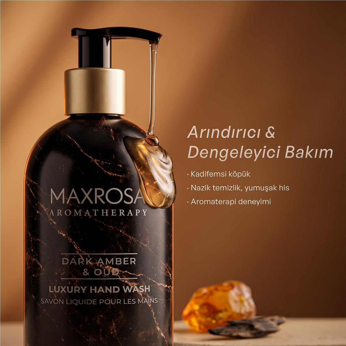 Maxrosa Aromatherapy Dark Amber & Oud Sıvı Sabun 500 ml