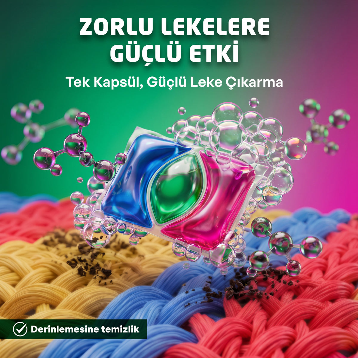 Renkliler İçin 3’ü 1 Arada Çamaşır Deterjanı Kapsülü 15 Yıkama