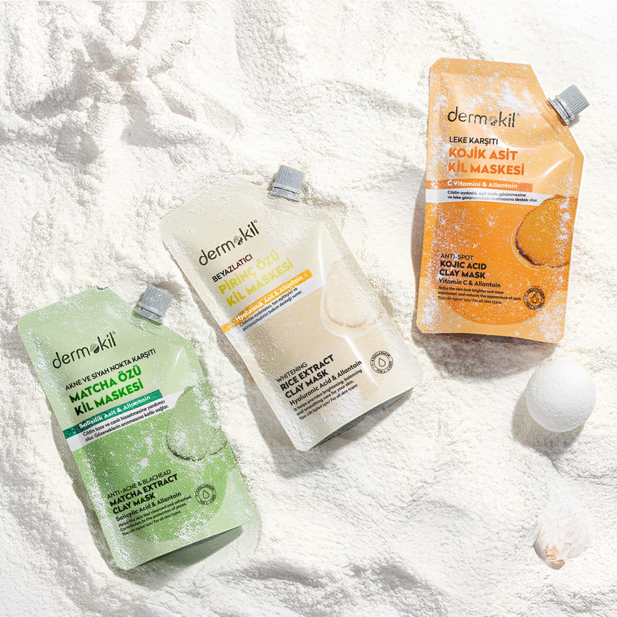 Dermokil Beyazlatıcı Etkili Pirinç Özü Kil Maske 30 ml