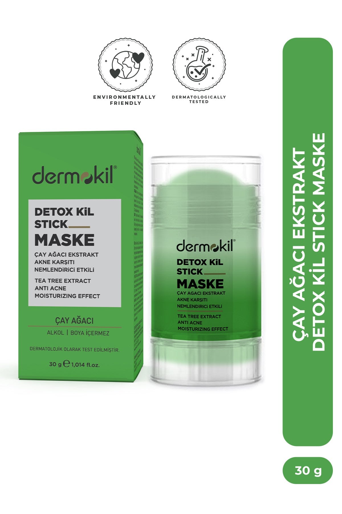 Çay Ağacı Ekstresi İçeren Akne Karşıtı Detoks Stick Kil Maskesi 30 g