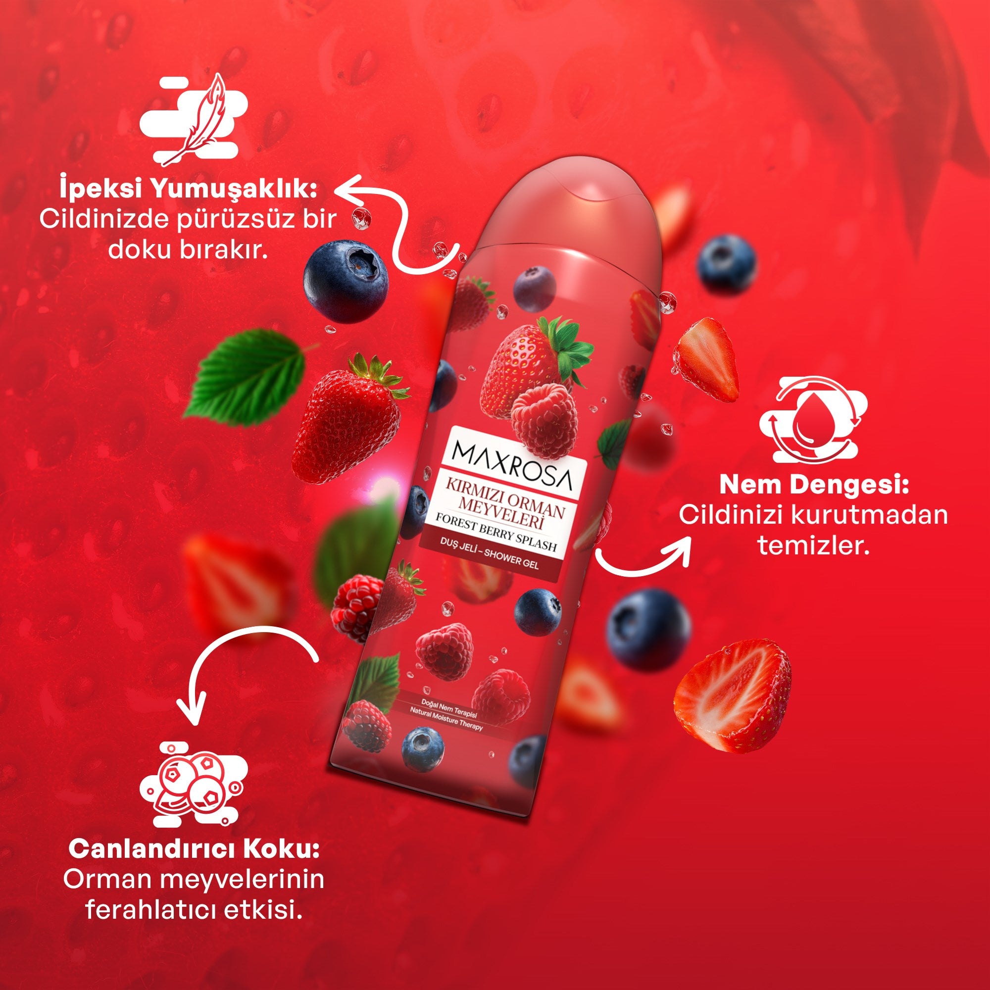 Kırmızı Orman Meyveleri Duş Jeli 600 ml