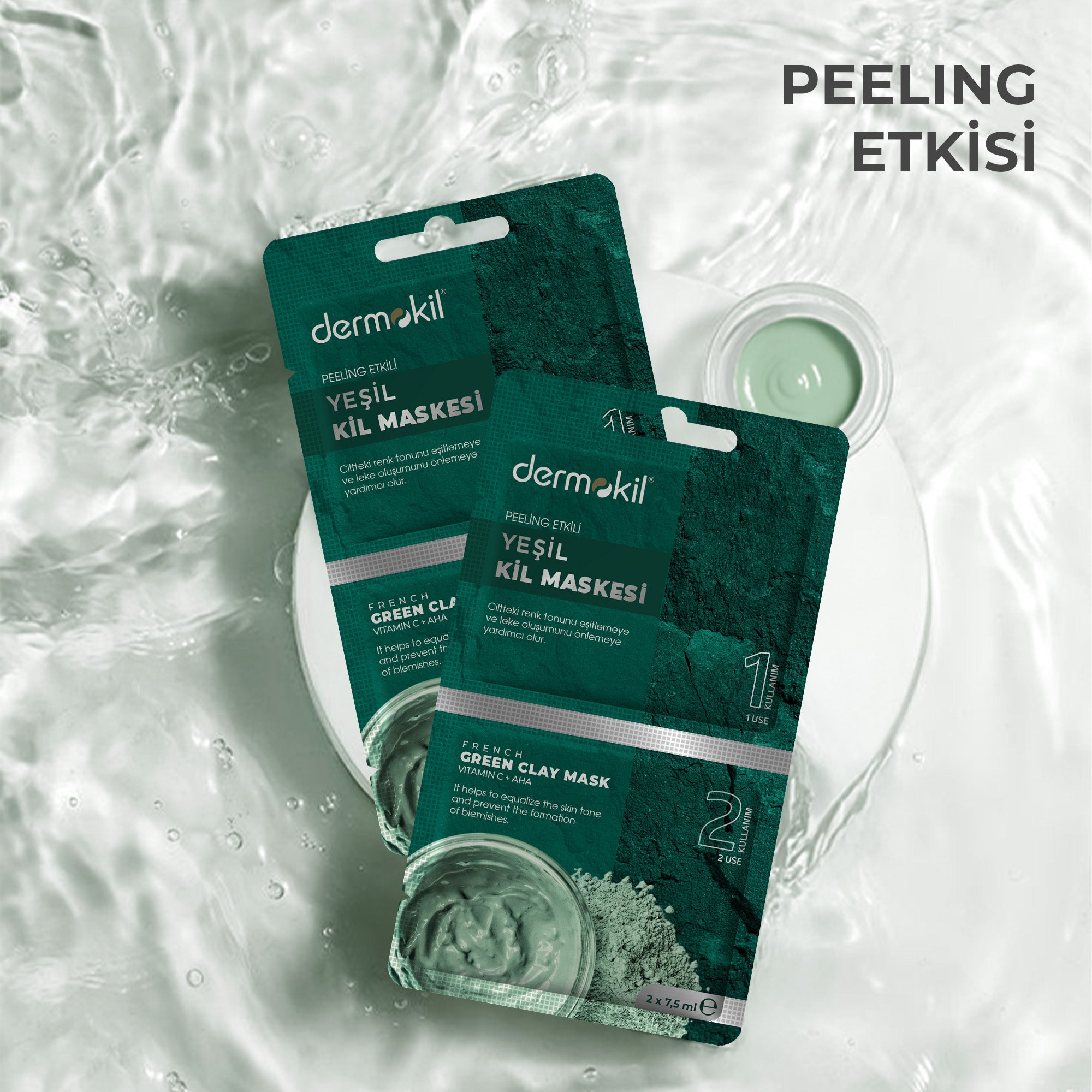 Peeling Etkili Yeşil Kil Maske 15 ml