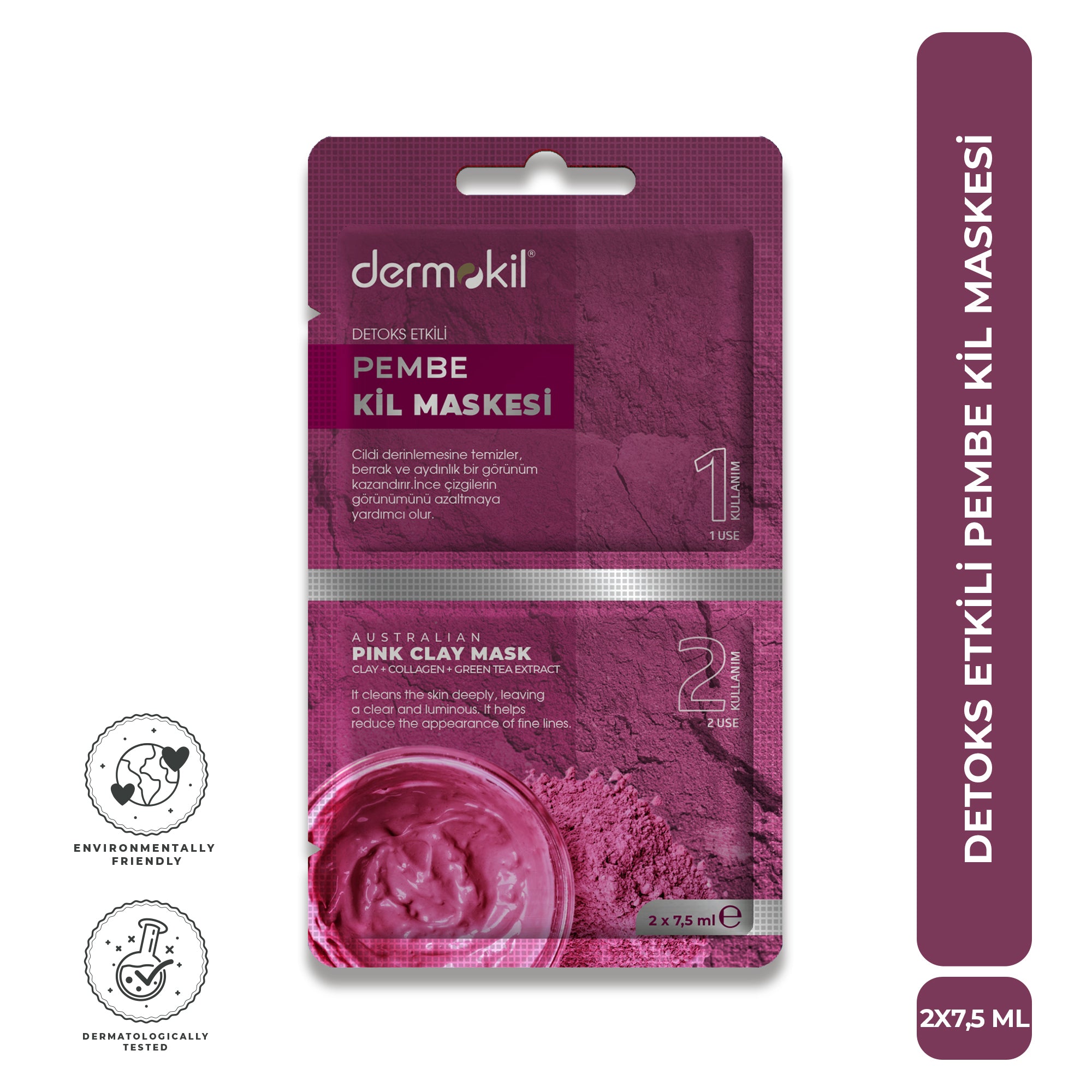 Detoks Etkili Pembe Kil Maske 15 ml