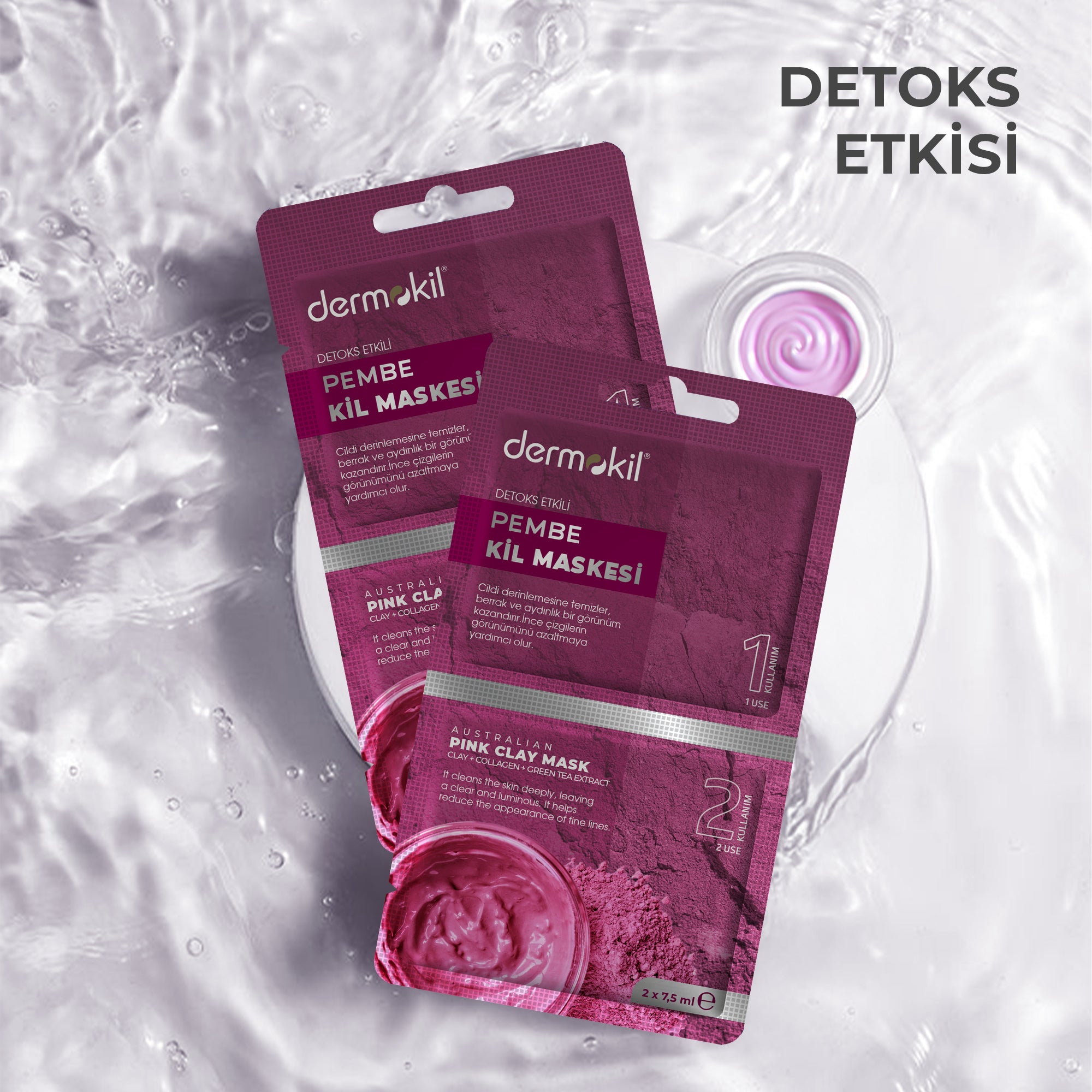 Detoks Etkili Pembe Kil Maske 15 ml