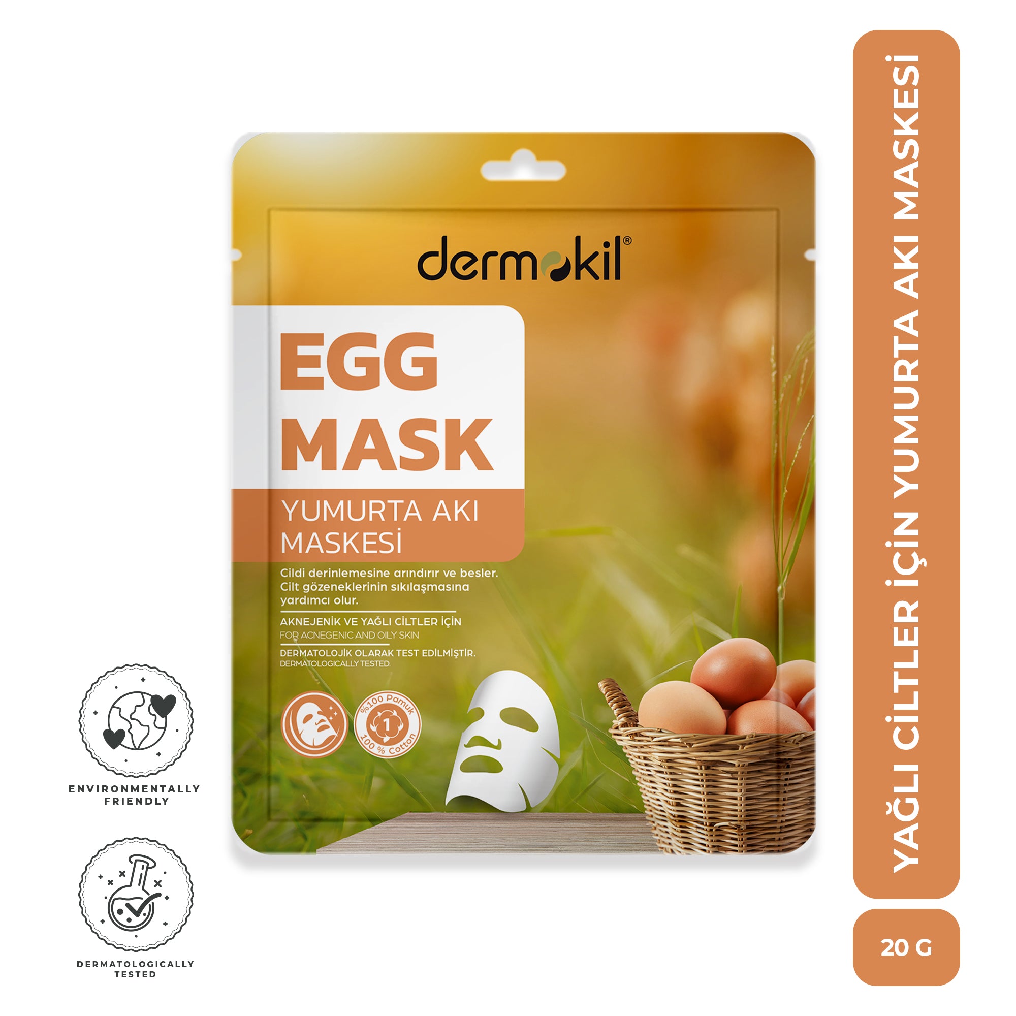 Arındırıcı Sıkılaştırıcı Yağlı Ciltler İçin Yumurta Akı Maskesi 20 gr