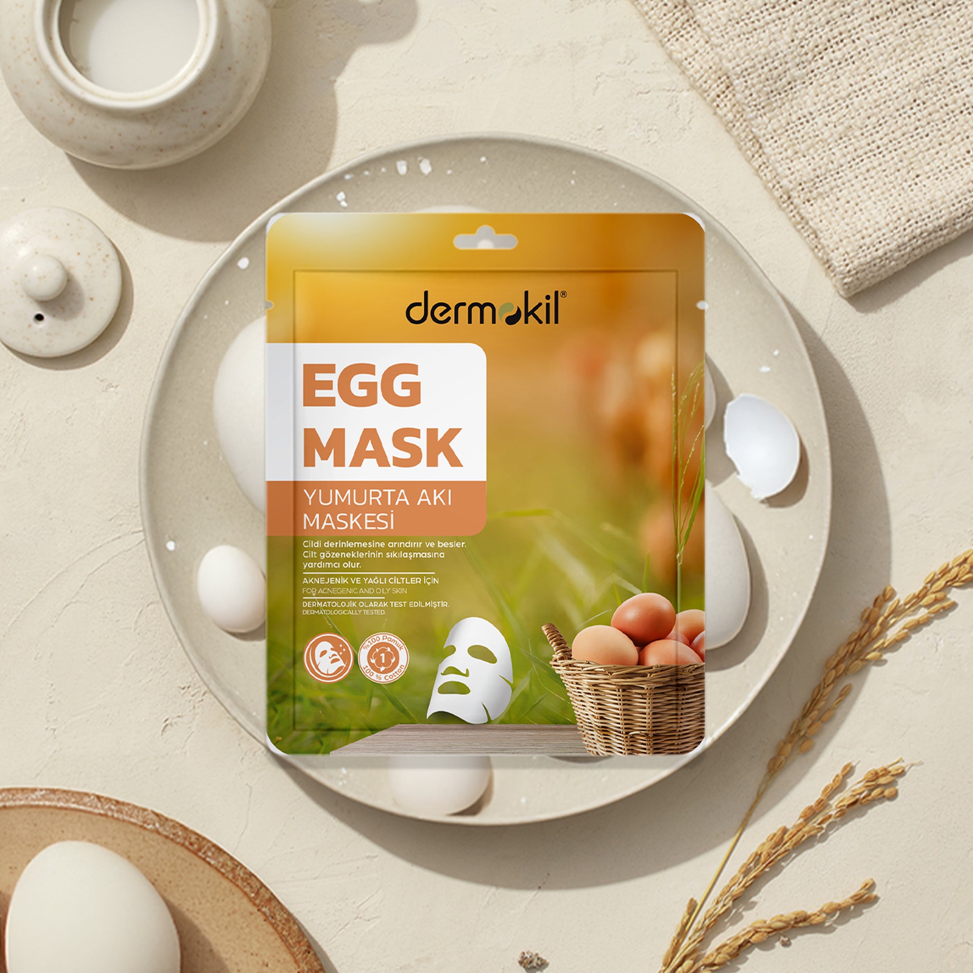 Arındırıcı Sıkılaştırıcı Yağlı Ciltler İçin Yumurta Akı Maskesi 20 gr