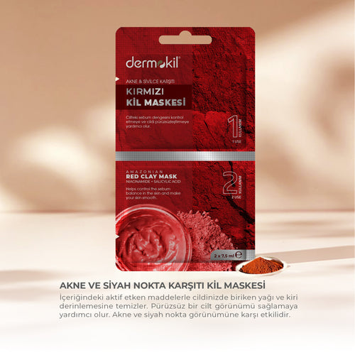 Anti-Acne and Pimple Red Clay Mask 15 ml