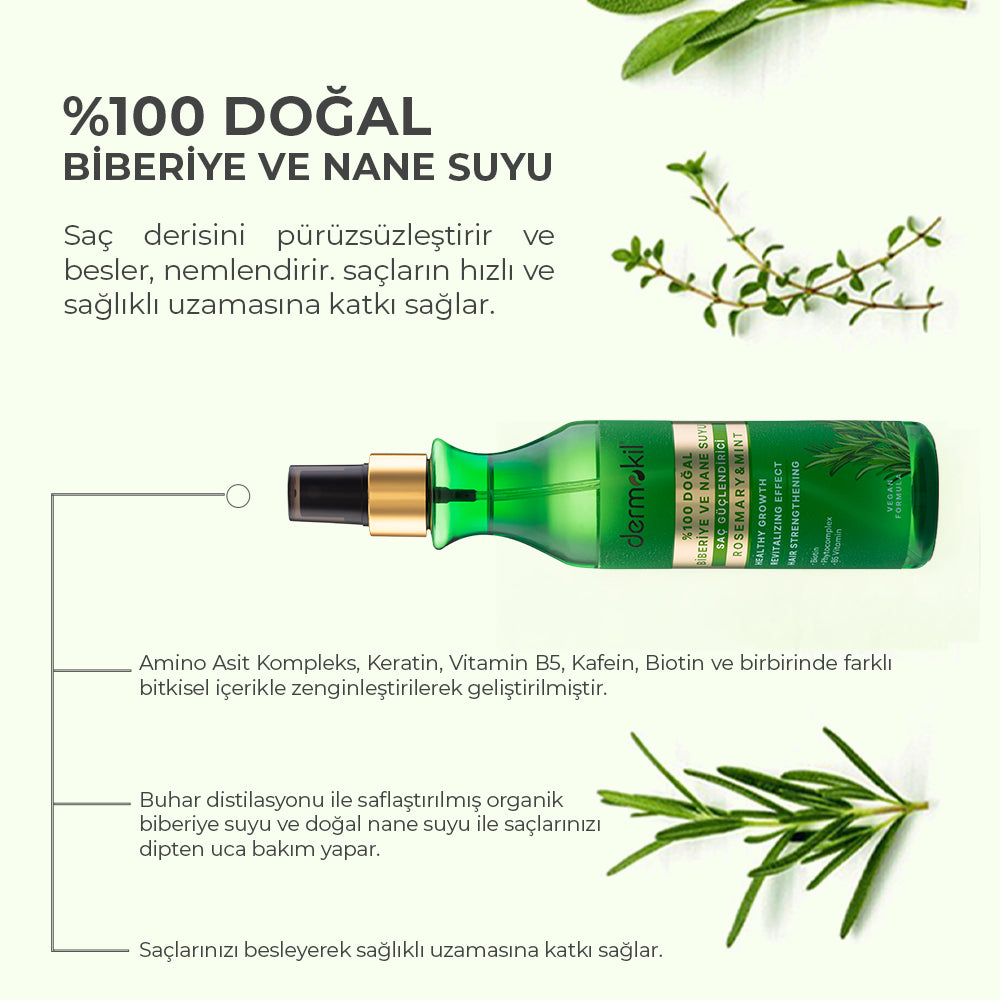 100% Natural Rosemary Water Hair Strengthening Spray 250 ml
