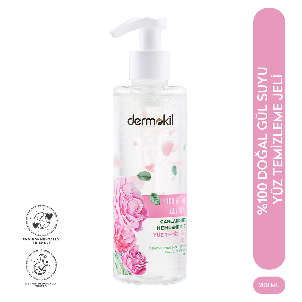 100% Natural Rose Water Revitalizing Moisturizing Facial Cleansing Gel 200 ml