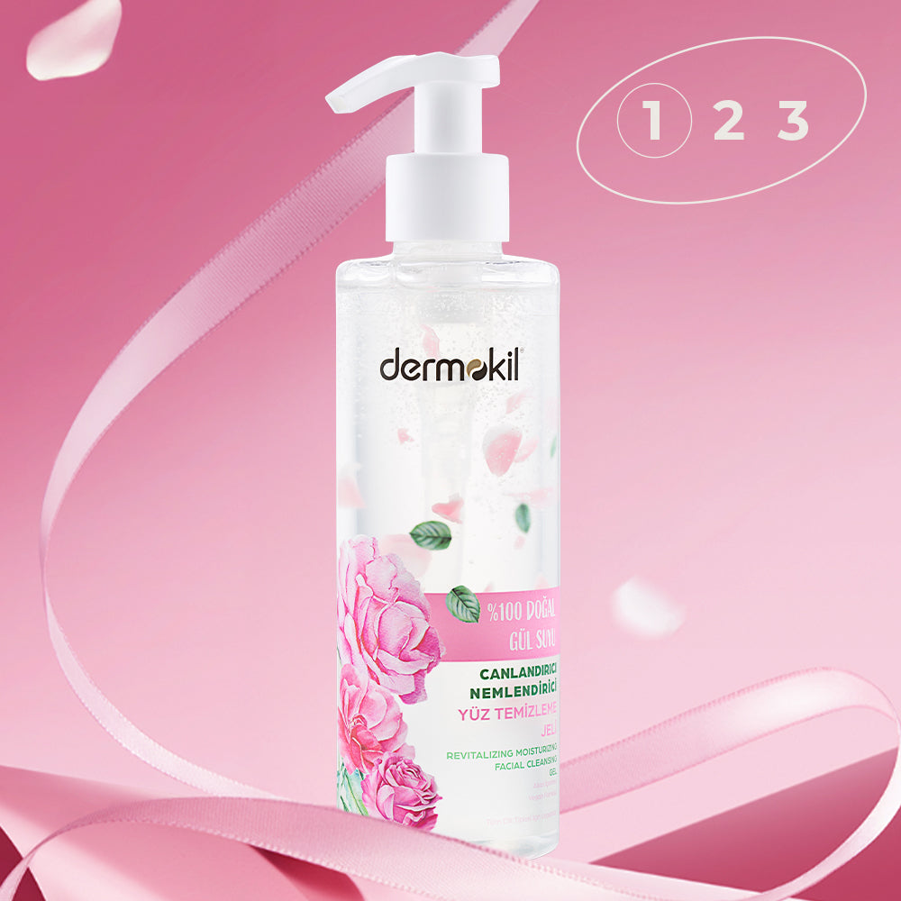 100% Natural Rose Water Revitalizing Moisturizing Facial Cleansing Gel 200 ml