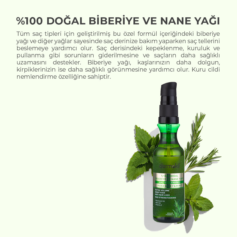 100% Natural Hair Strengthening Rosemary and Peppermint Oil 75 ml