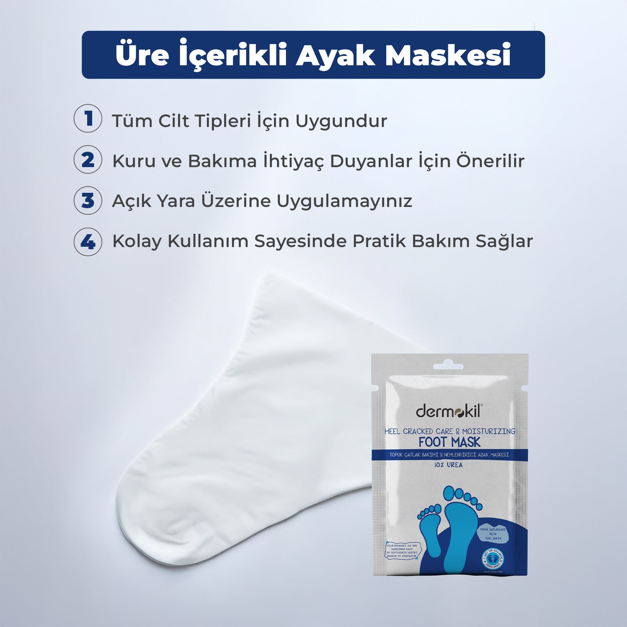 Topuk Çatlak Bakımı Nemlendirici %10 Üre İçerikli Ayak Maskesi 30 ml