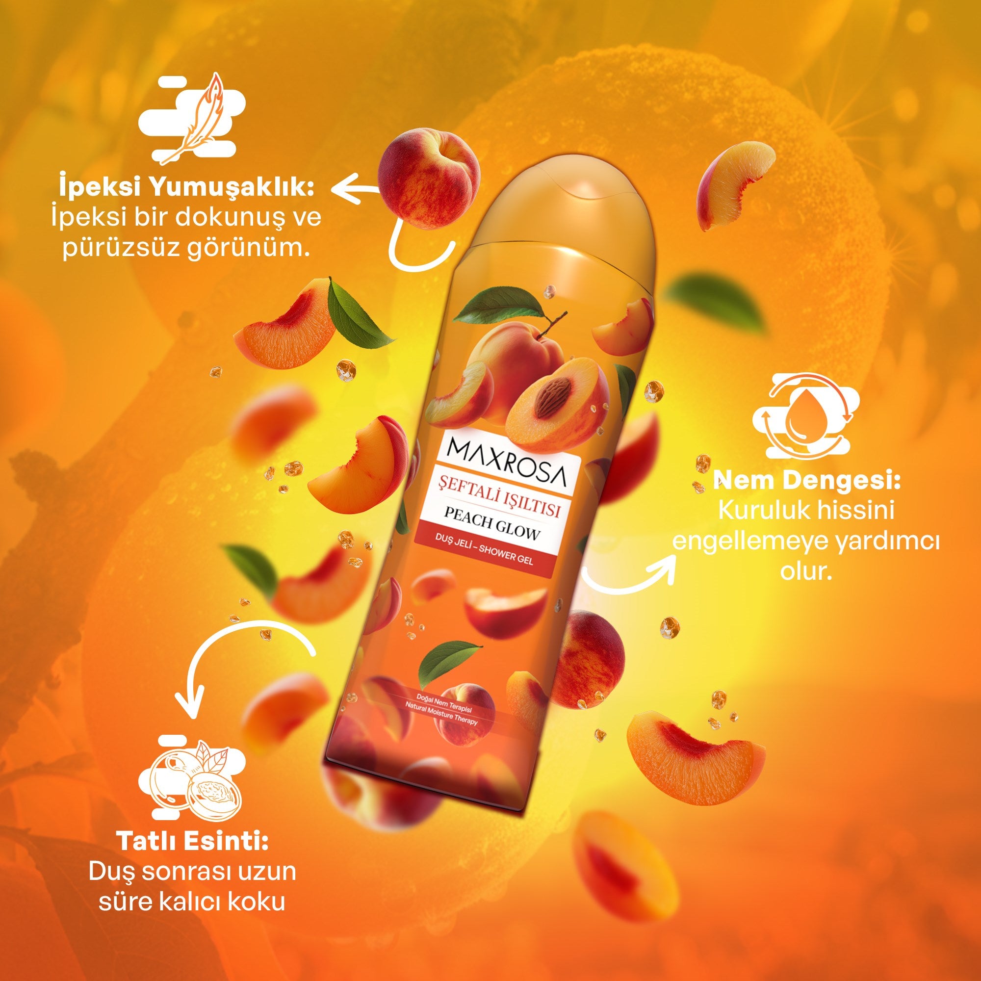 Maxrosa Şeftali Duş Jeli 600 ml