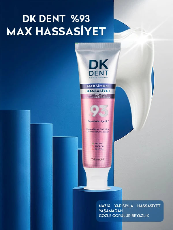 %93 beyazlatıcı etkili hassasiyet karşıtı diş macunu ile dişleri nazikçe temizleyen, hassasiyeti azaltmaya yardımcı olan ve daha beyaz, sağlıklı ve ferah bir ağız görünümü sağlayan bakım ürünü