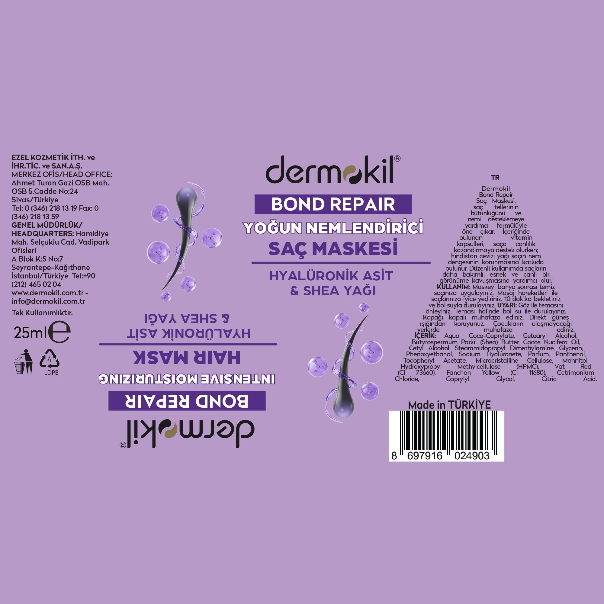 Bond Repair Yoğun Nemlendirici Saç Maskesi 25 ml