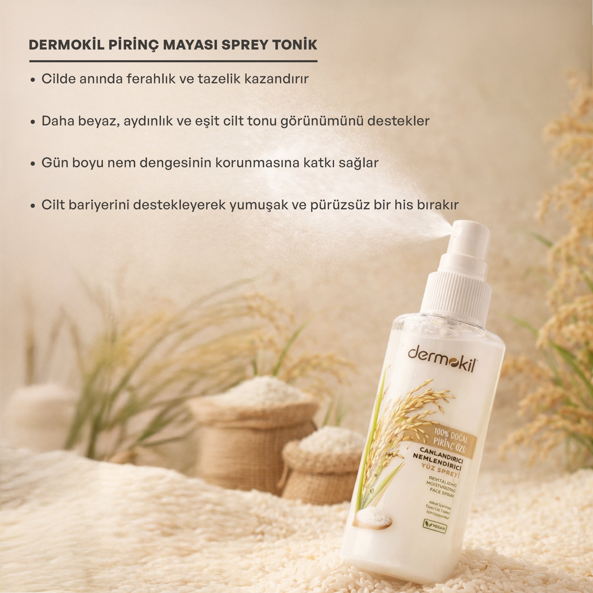 Pirinç Mayası Beyazlatıcı Canlandırıcı Yüz Sprey 50 ml