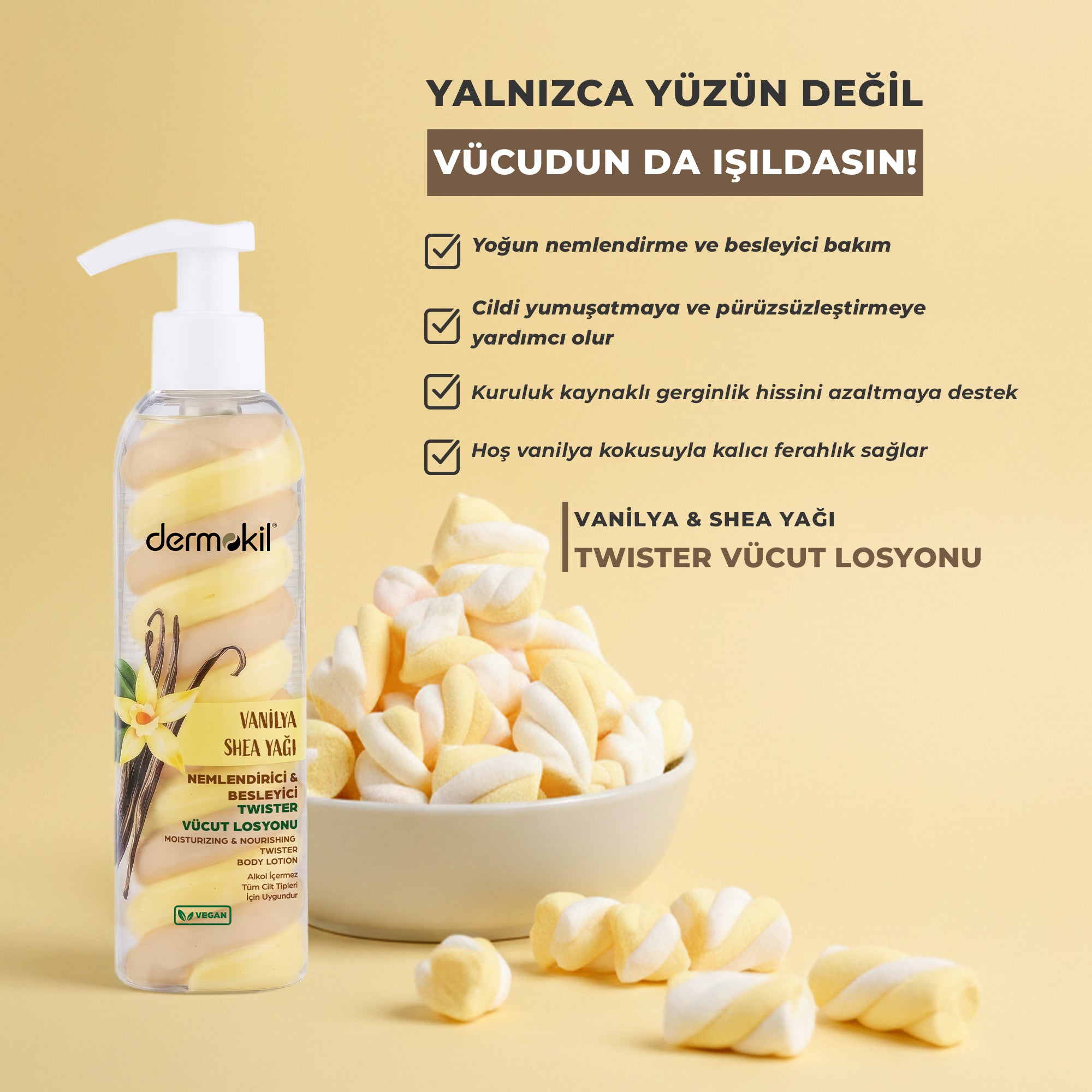 Vanilya Shea Yağı Twister Vücut Losyonu 200 ml