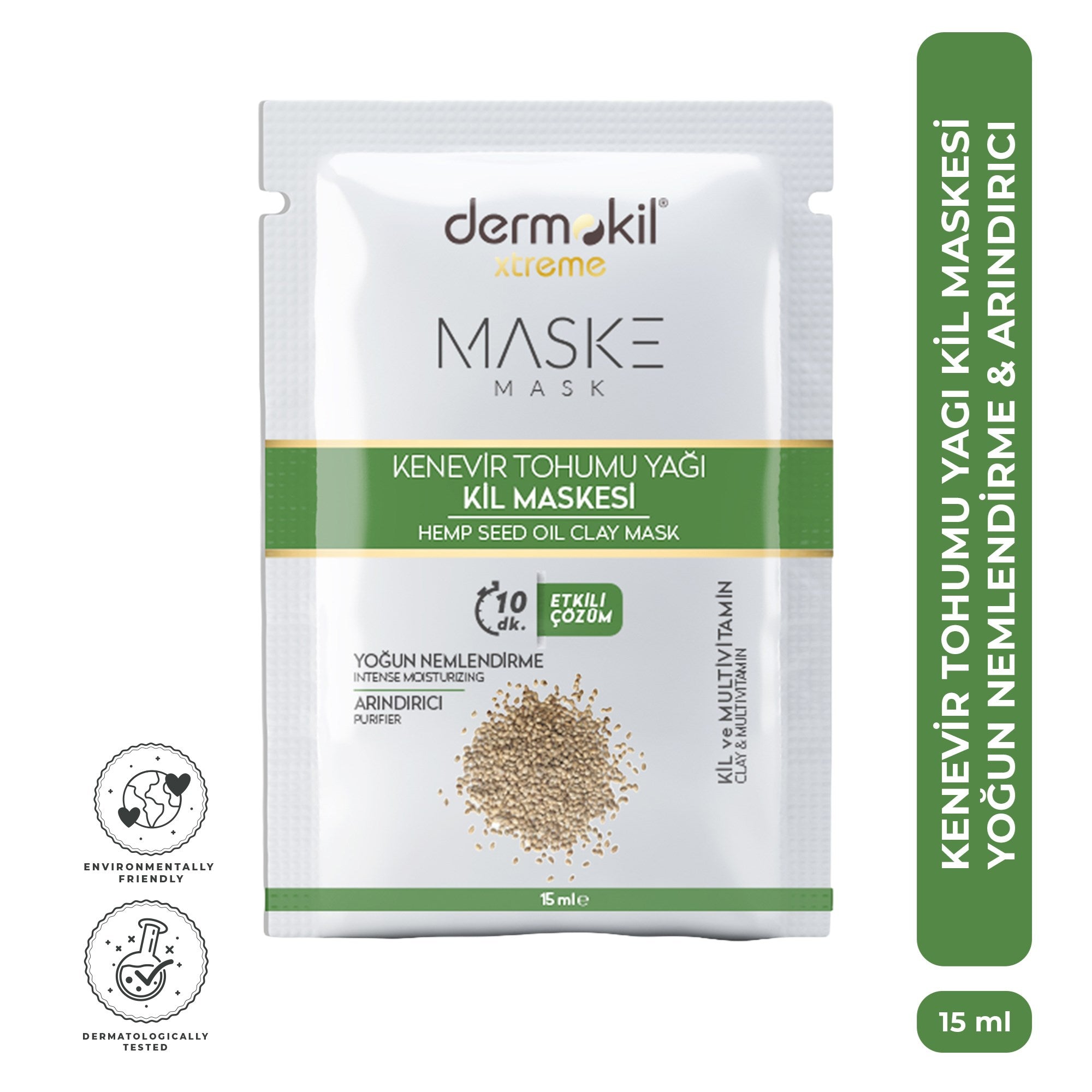 Yoğun Nemlendirici & Arındırıcı Kenevir Tohumu Yağlı Kil Maskesi 15 ml