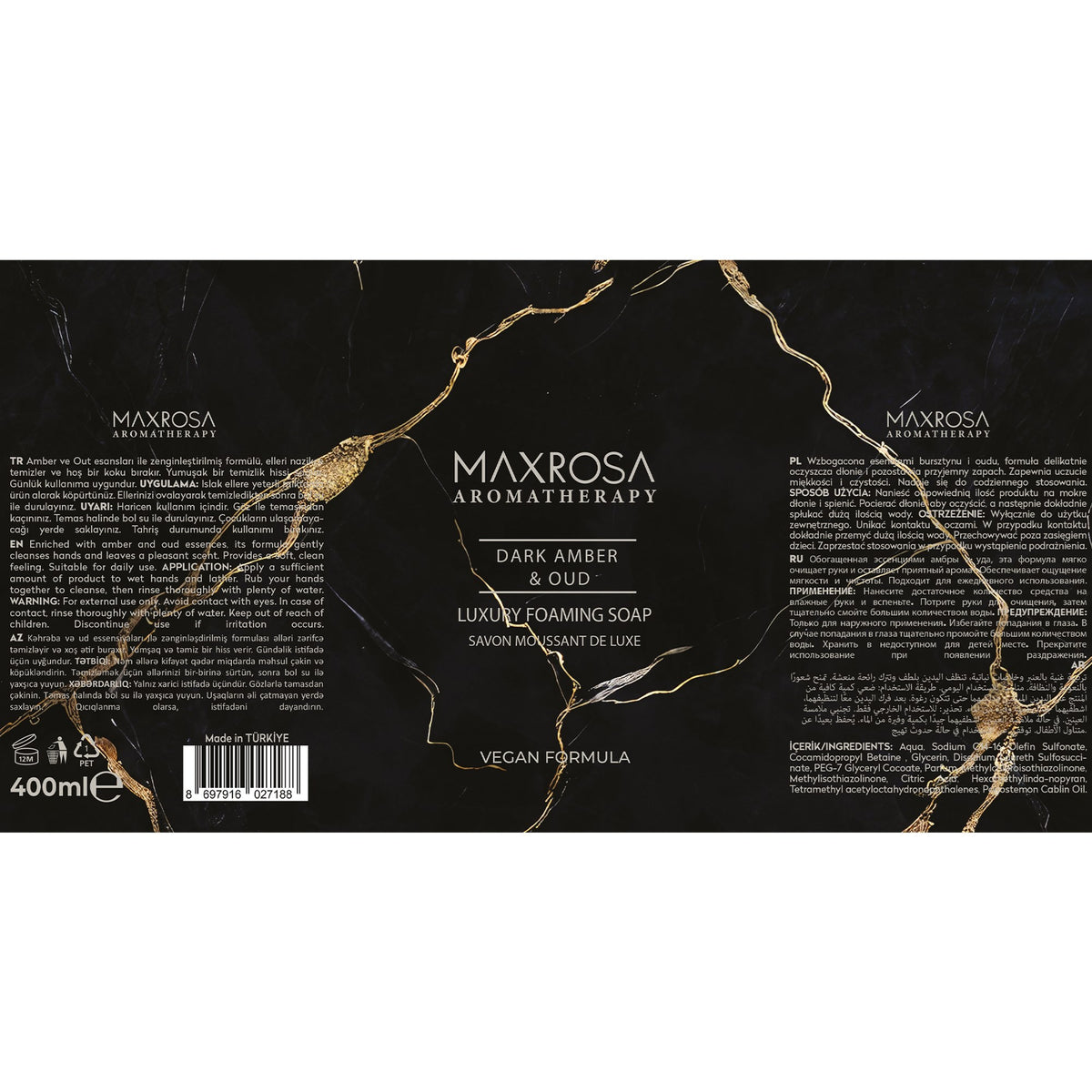 Aromatherapy Dark Amber & Oud Köpük Sabun 400 g