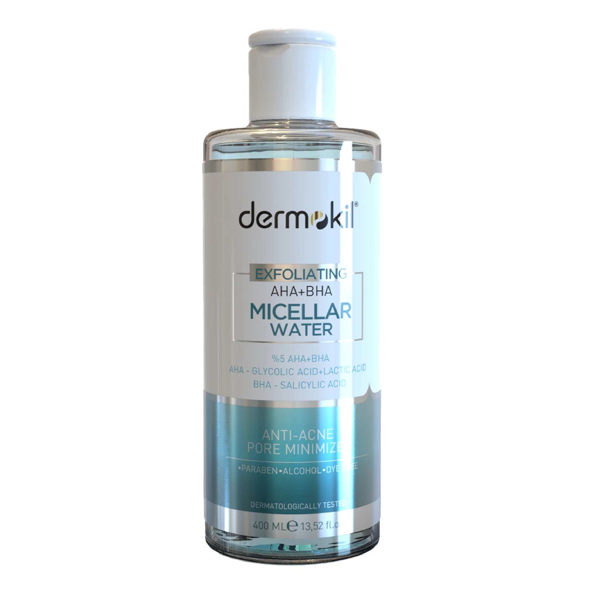 AHA BHA ve niacinamide içeren micellar makyaj temizleme suyu ile cildi nazikçe arındıran, gözenekleri temizleyen ve daha pürüzsüz bir cilt görünümü kazandırmaya yardımcı olan bakım ürünü