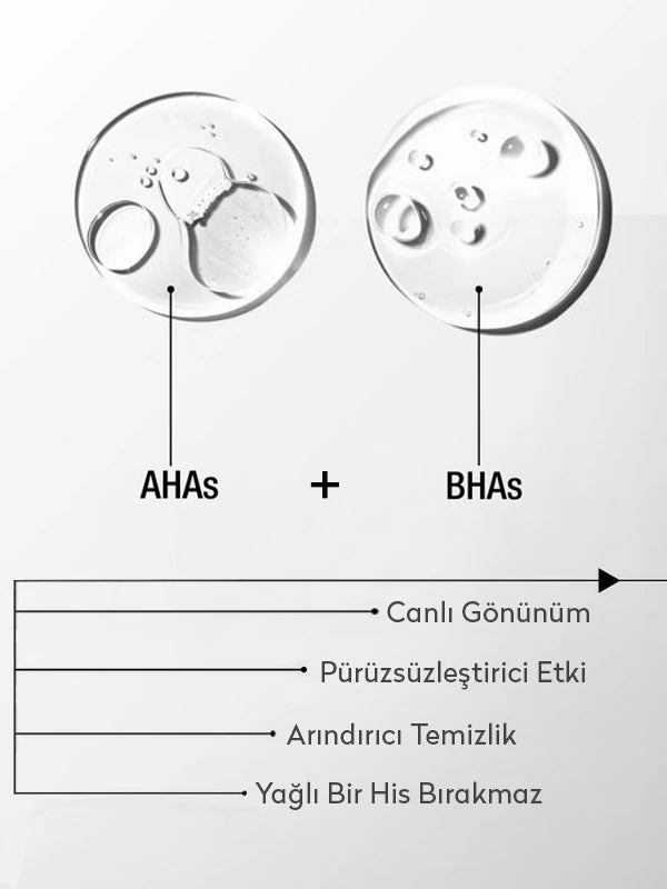 AHA BHA ve niacinamide içeren micellar makyaj temizleme suyu ile cildi nazikçe arındıran, gözenekleri temizleyen ve daha pürüzsüz bir cilt görünümü kazandırmaya yardımcı olan bakım ürünü