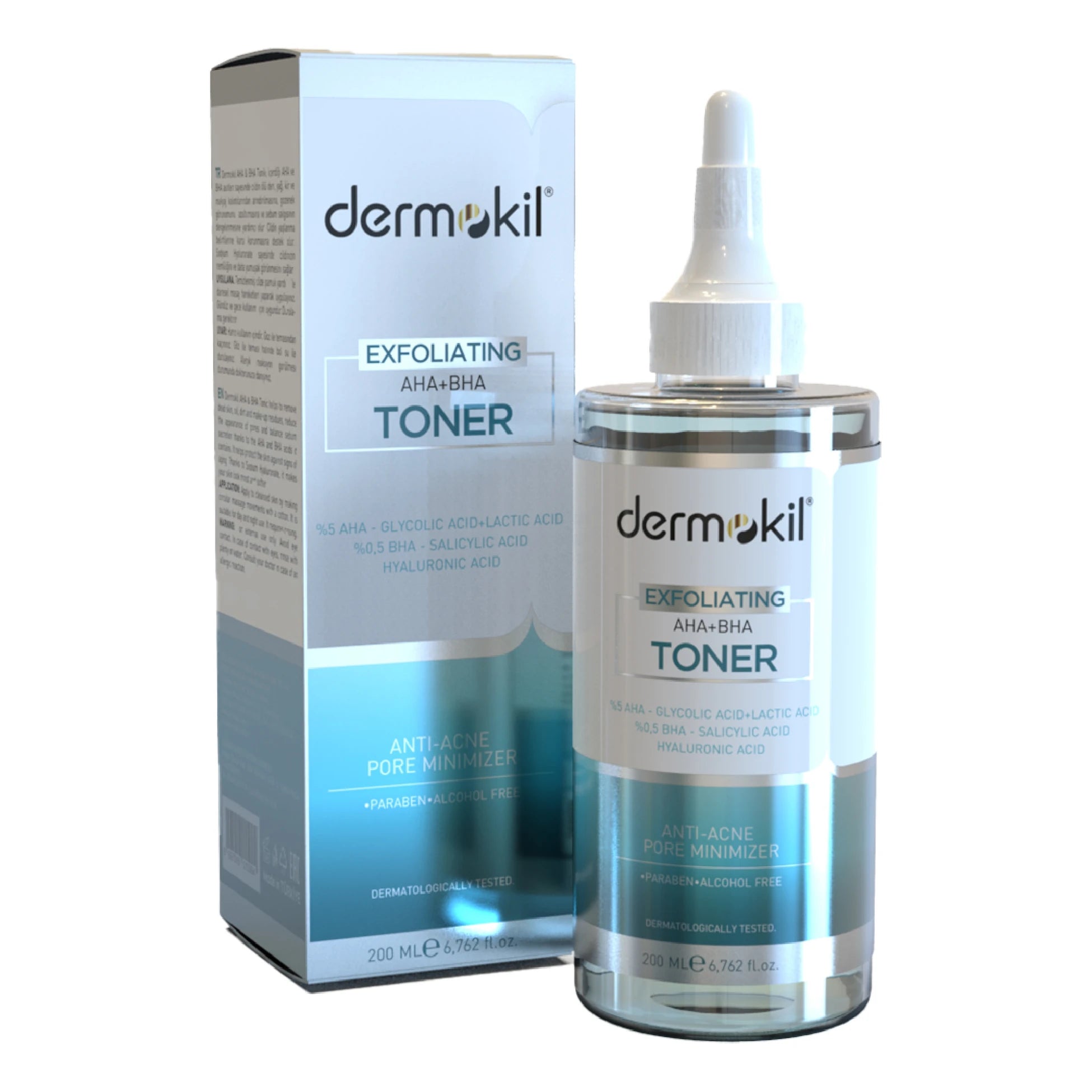 AHA BHA ve niacinamide içeren tonik ile cildi arındıran, gözenekleri temizleyen ve daha pürüzsüz, dengeli bir cilt görünümü kazandırmaya yardımcı olan bakım ürünü