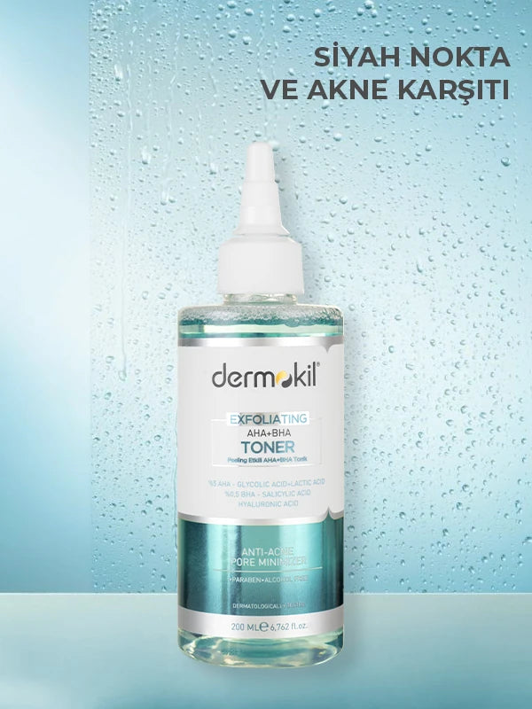 AHA BHA ve niacinamide içeren tonik ile cildi arındıran, gözenekleri temizleyen ve daha pürüzsüz, dengeli bir cilt görünümü kazandırmaya yardımcı olan bakım ürünü