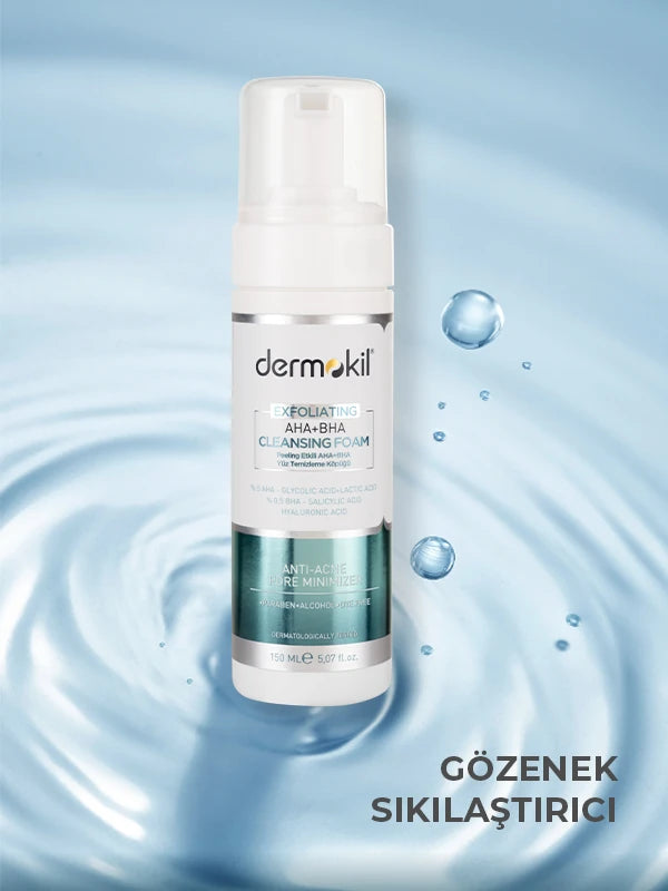 AHA BHA ve niacinamide içeren yüz temizleme köpüğü ile cildi nazikçe arındıran, gözenekleri temizleyen ve daha pürüzsüz bir cilt görünümü kazandırmaya yardımcı olan bakım ürünü