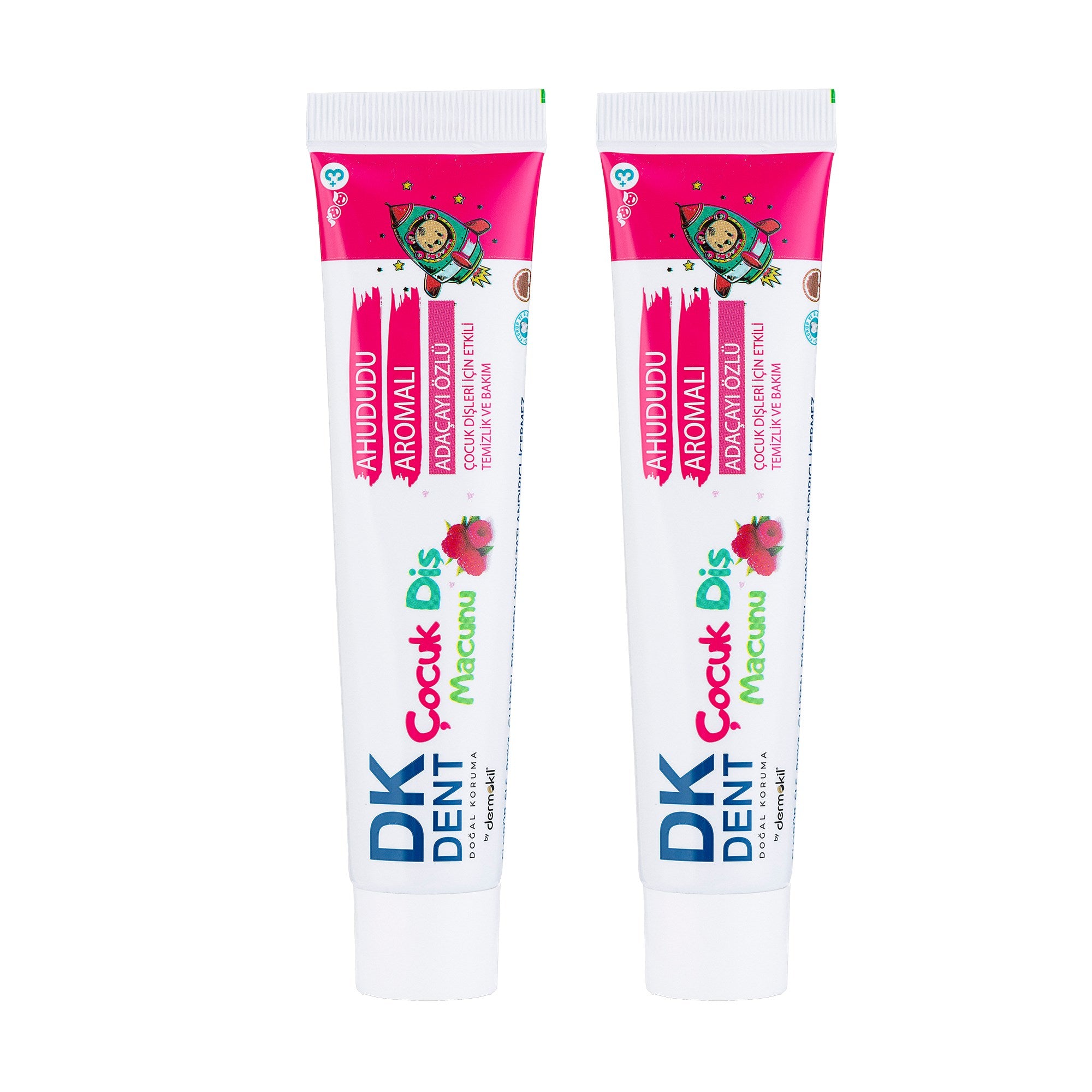 Ahududu Aromalı Çocuk Diş Macunu 50 ml 2'li Set, Dermokil.