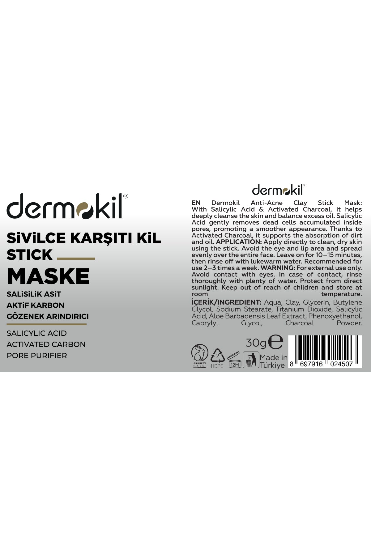 Akne karşıtı stick kil maske ile cildi arındıran, fazla yağı dengeleyen ve akne görünümünü azaltmaya yardımcı olarak daha temiz, pürüzsüz ve dengeli bir cilt görünümü kazandıran pratik bakım ürünü
