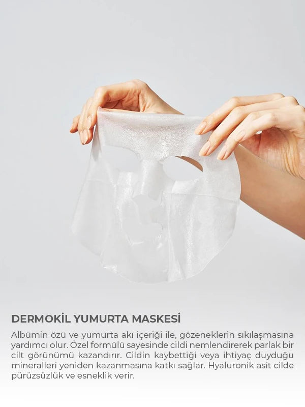 Yumurta içerikli akne karşıtı kağıt maske ile cildi arındıran, fazla yağı dengeleyen ve daha temiz, pürüzsüz bir cilt görünümü kazandırmaya yardımcı bakım ürünü