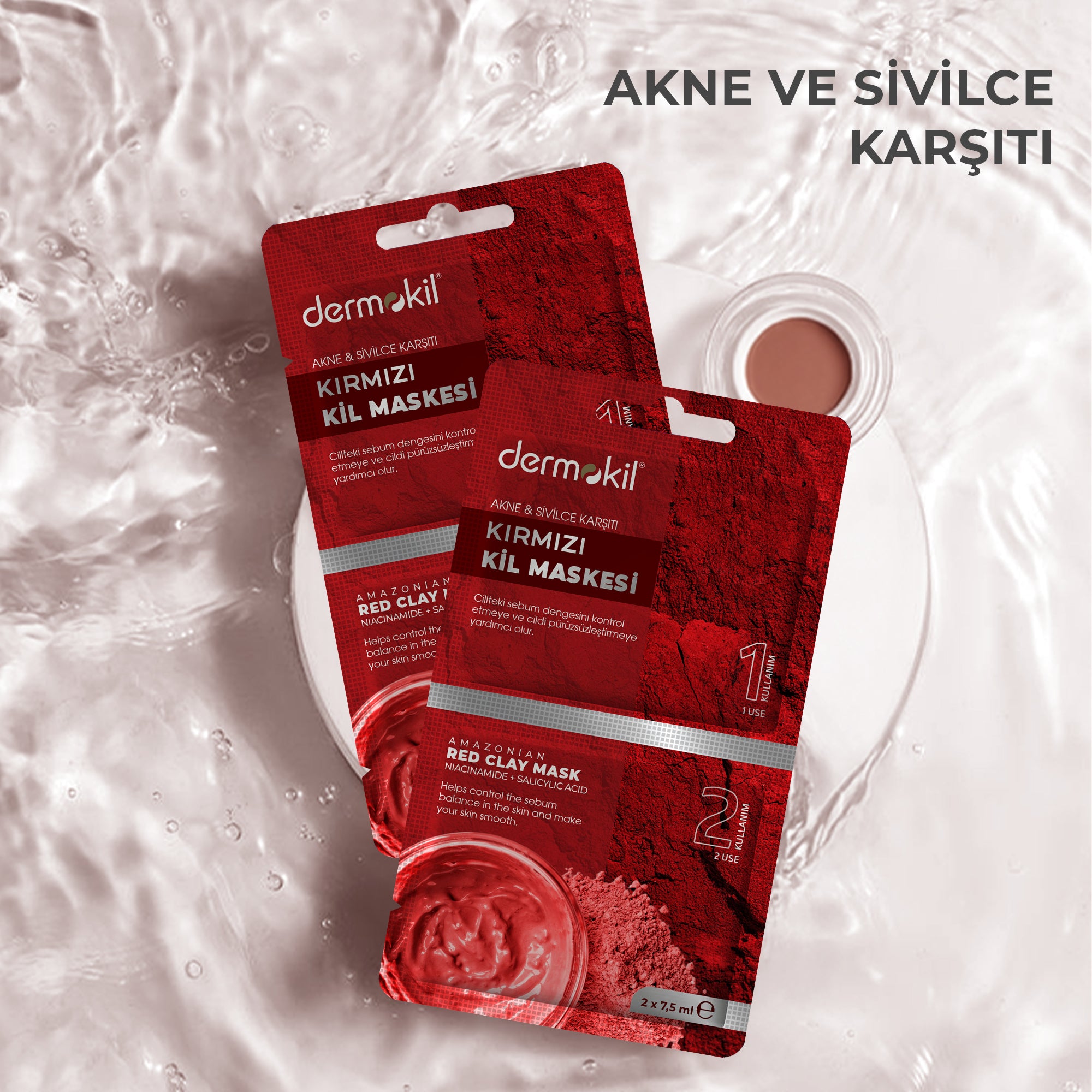 Akne Sivilce Karşıtı Kırmızı Kil Maskesi 15 ml - Dermokil