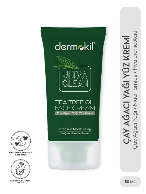 Akne Karşıtı Arındırıcı Çay Ağacı Yağı Yüz Kremi 50 ml - Dermokil