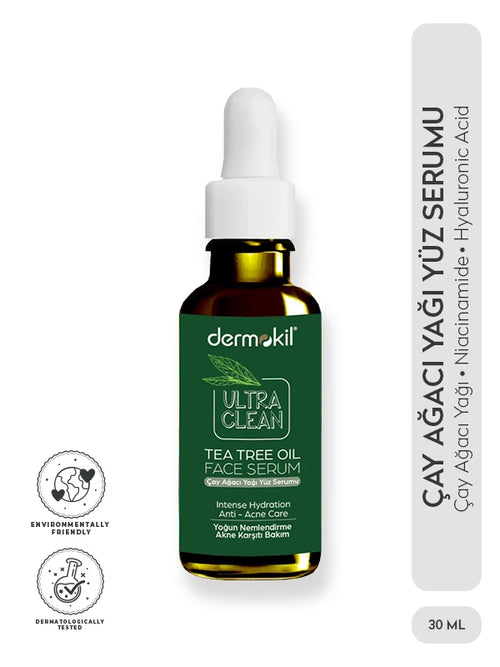 Yoğun Nemlendirici Akne Karşıtı Çay Ağacı Yağı Yüz Serumu 30 ml - Dermokil