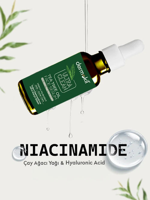 Yoğun Nemlendirici Akne Karşıtı Çay Ağacı Yağı Yüz Serumu 30 ml - Dermokil