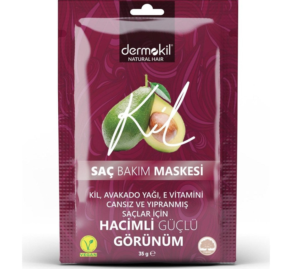 Avokado, kil ve E vitamini içeren saç maskesi ile saçları derinlemesine besleyen, nemlendiren ve daha güçlü, parlak ve sağlıklı bir saç görünümü kazandırmaya yardımcı bakım ürünü